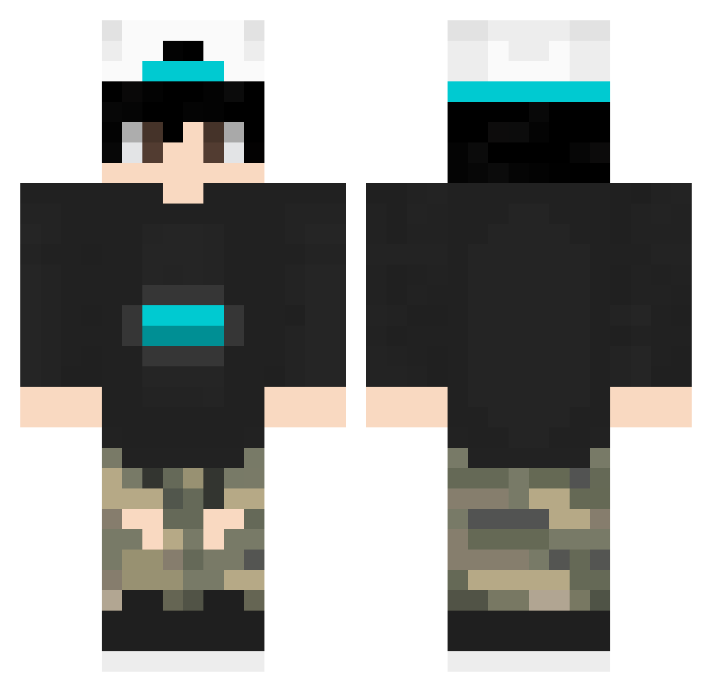 iBihero Minecraft skin, front and back view