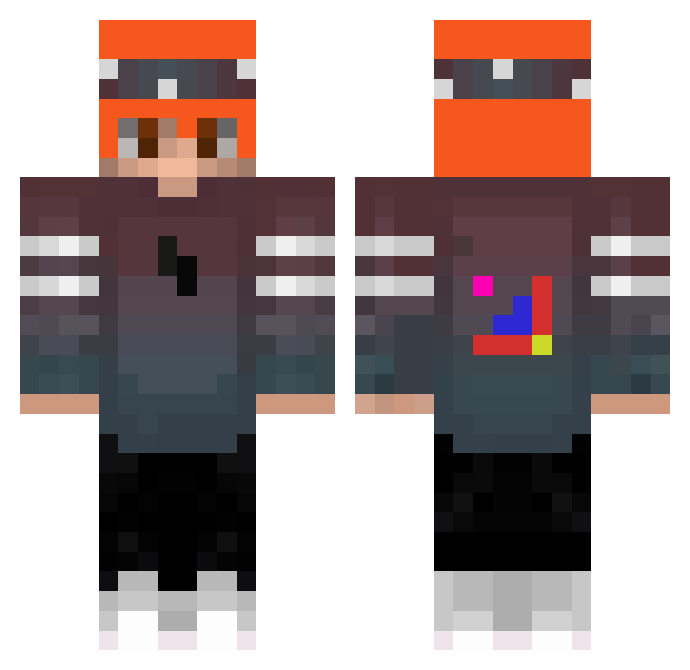 vopzi1 Minecraft skin, front and back view