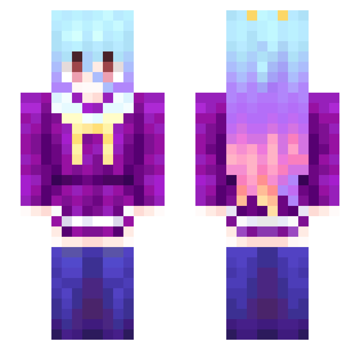 Er_m Minecraft skin, front and back view