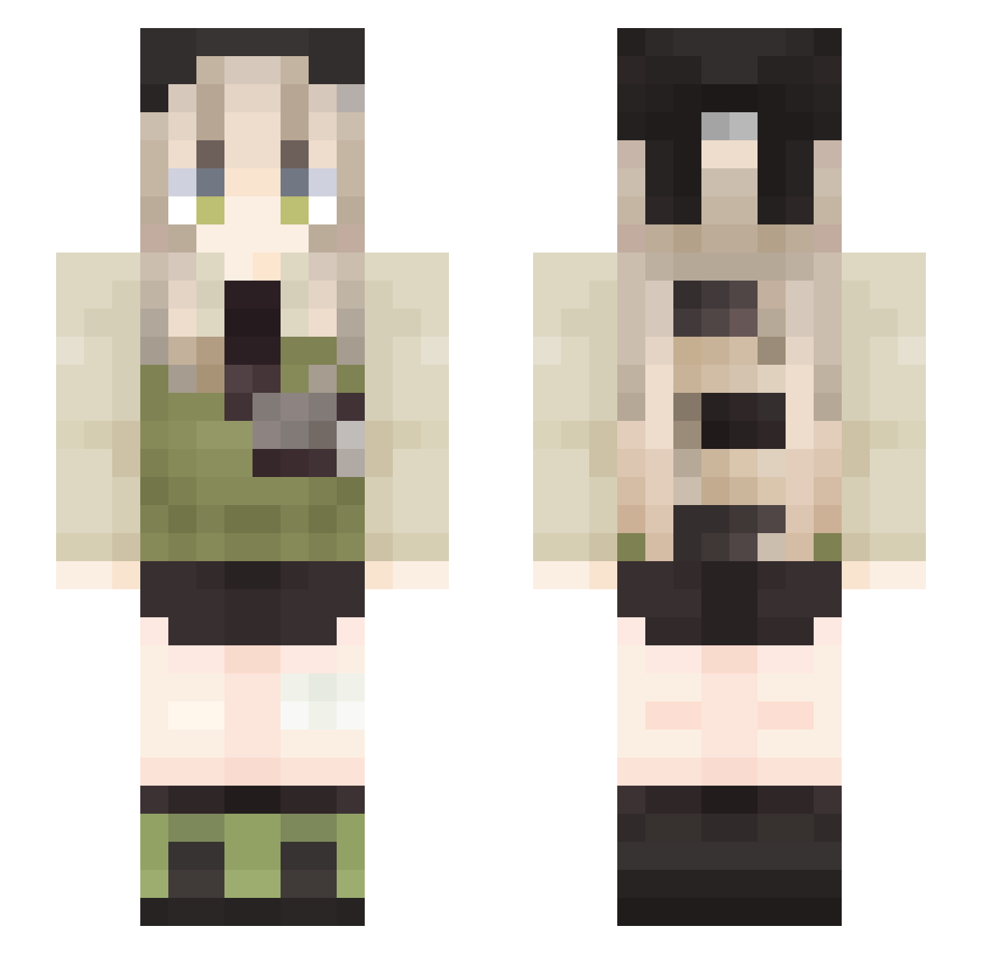 shinecrystal Minecraft skin, front and back view