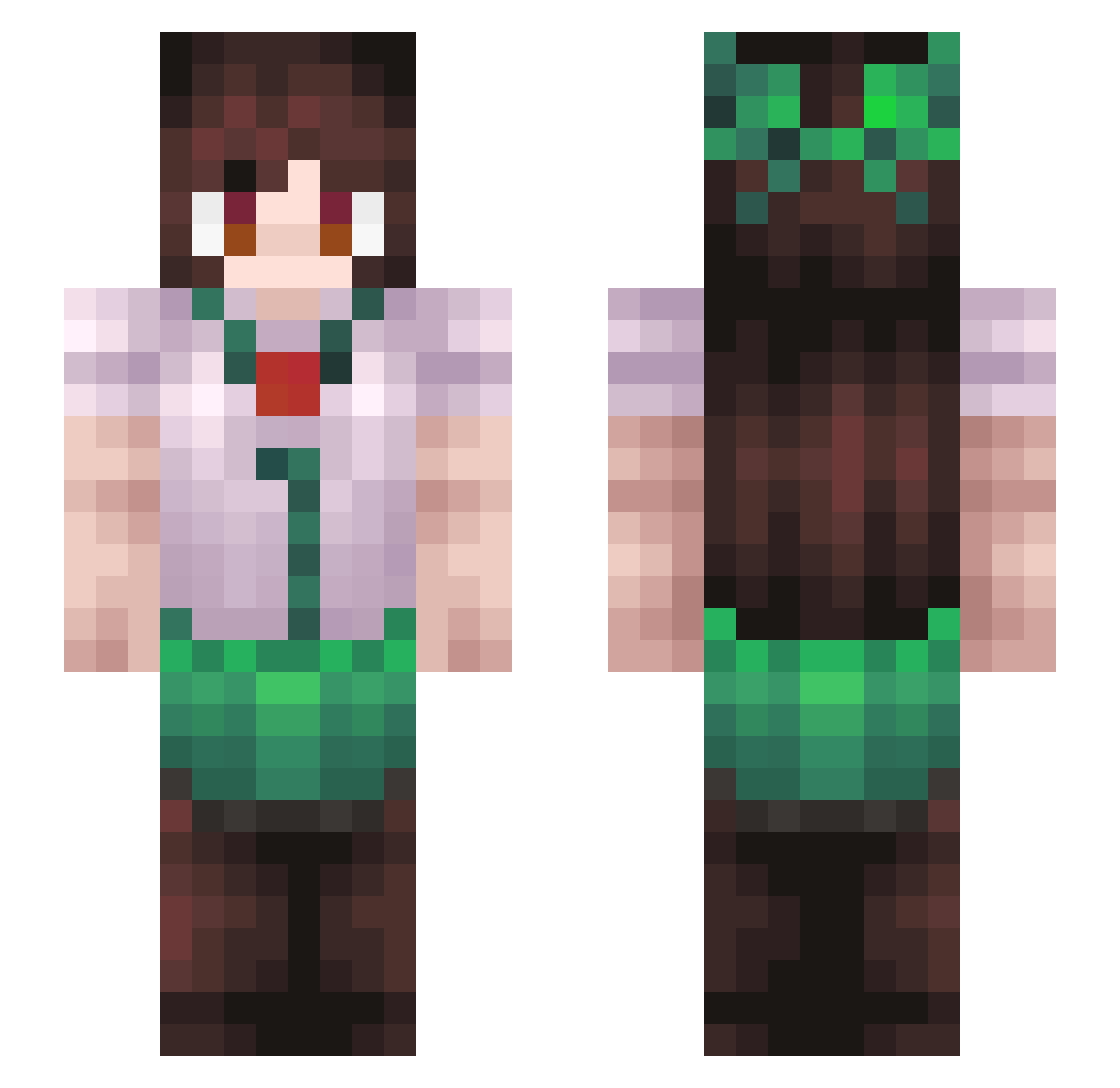 SmashRadiation Minecraft skin, front and back view