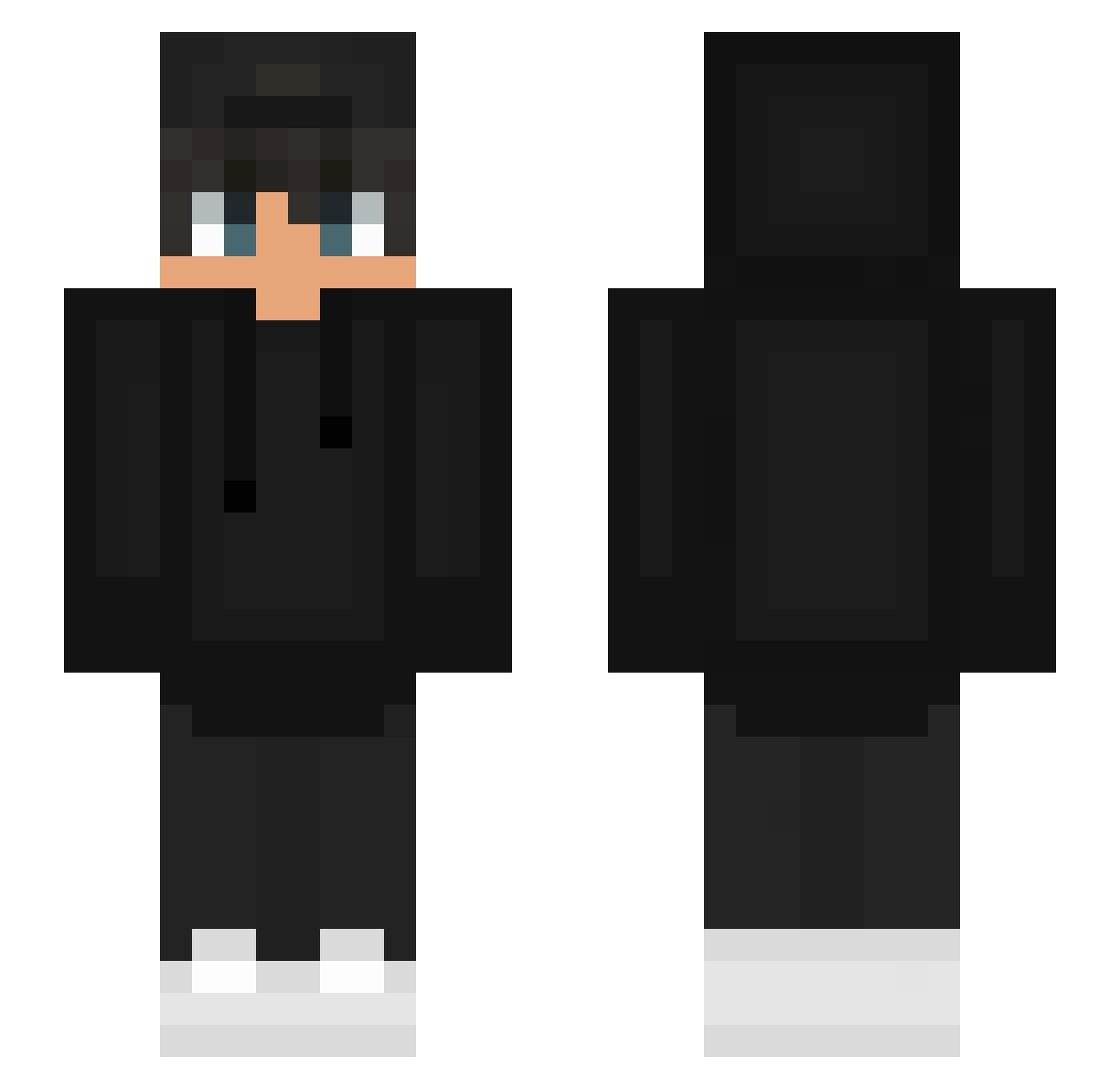 Tweezylive Minecraft skin, front and back view