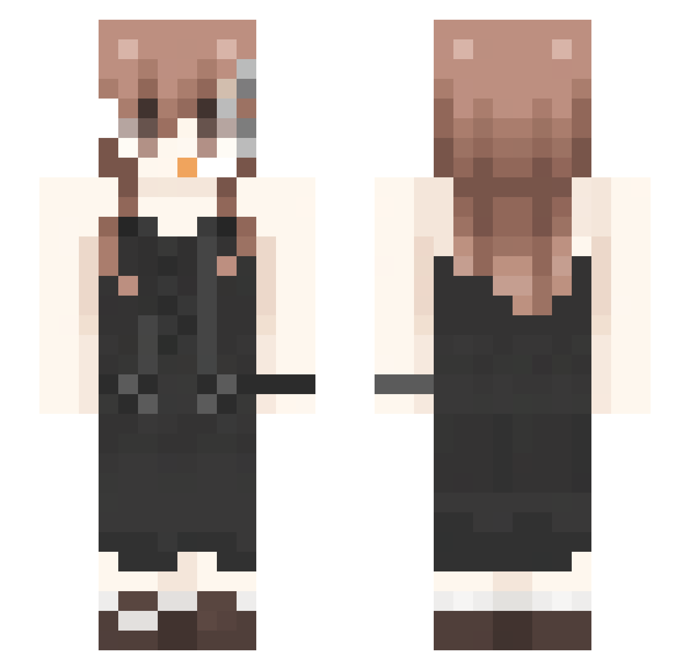 mora4eve Minecraft skin, front and back view
