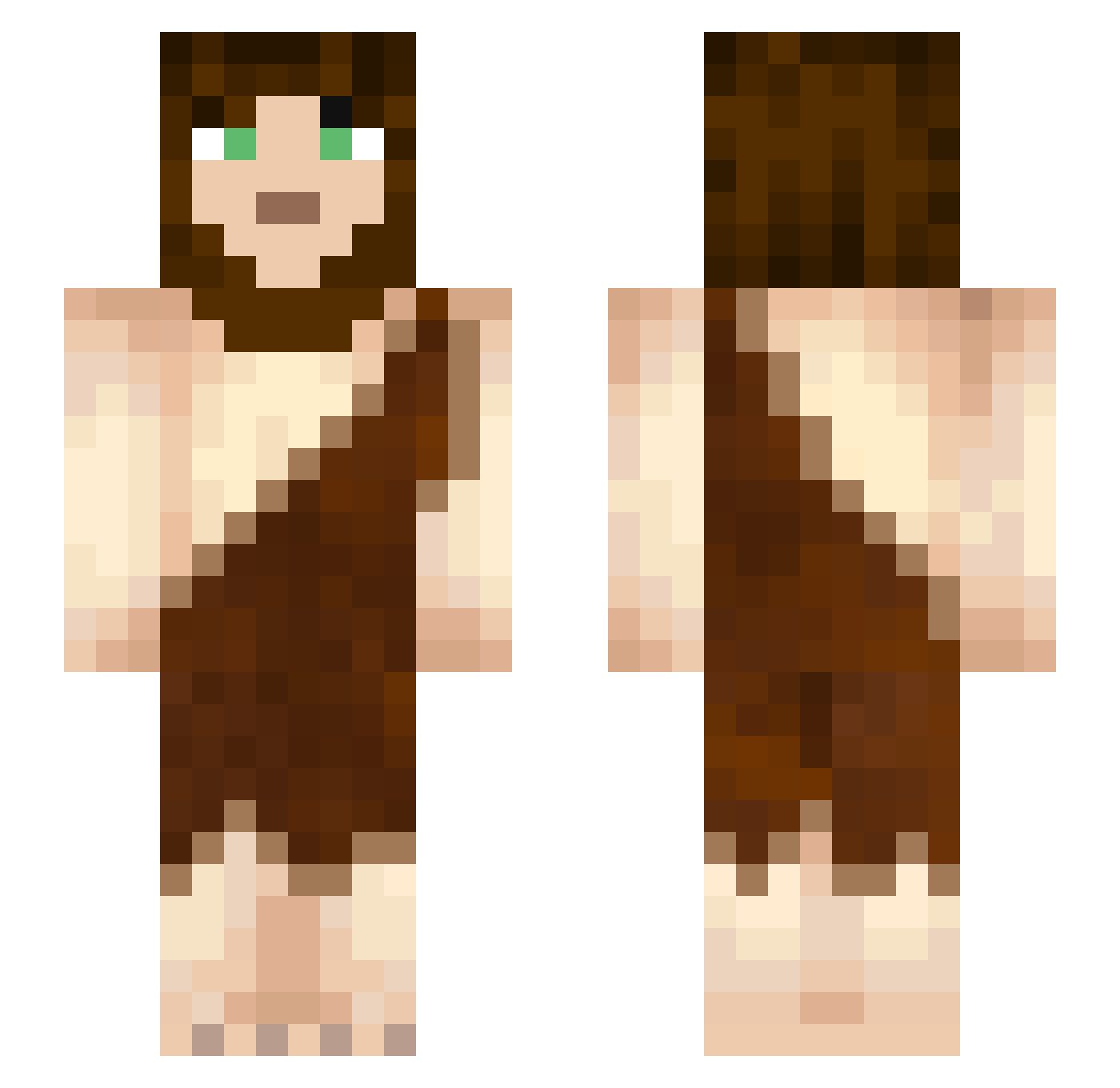 Neanderthaler Minecraft skin, front and back view
