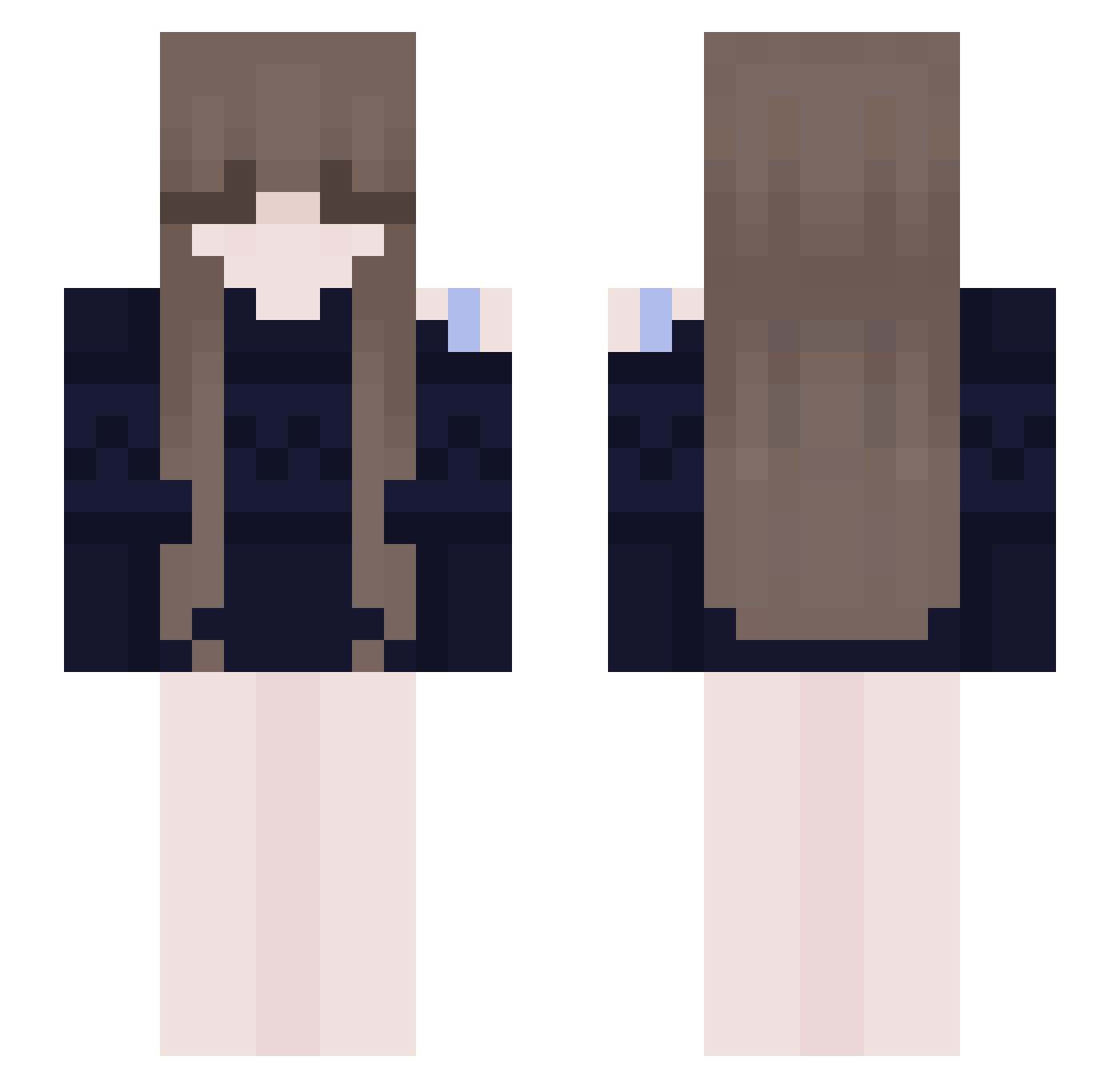 Kirishkk Minecraft skin, front and back view