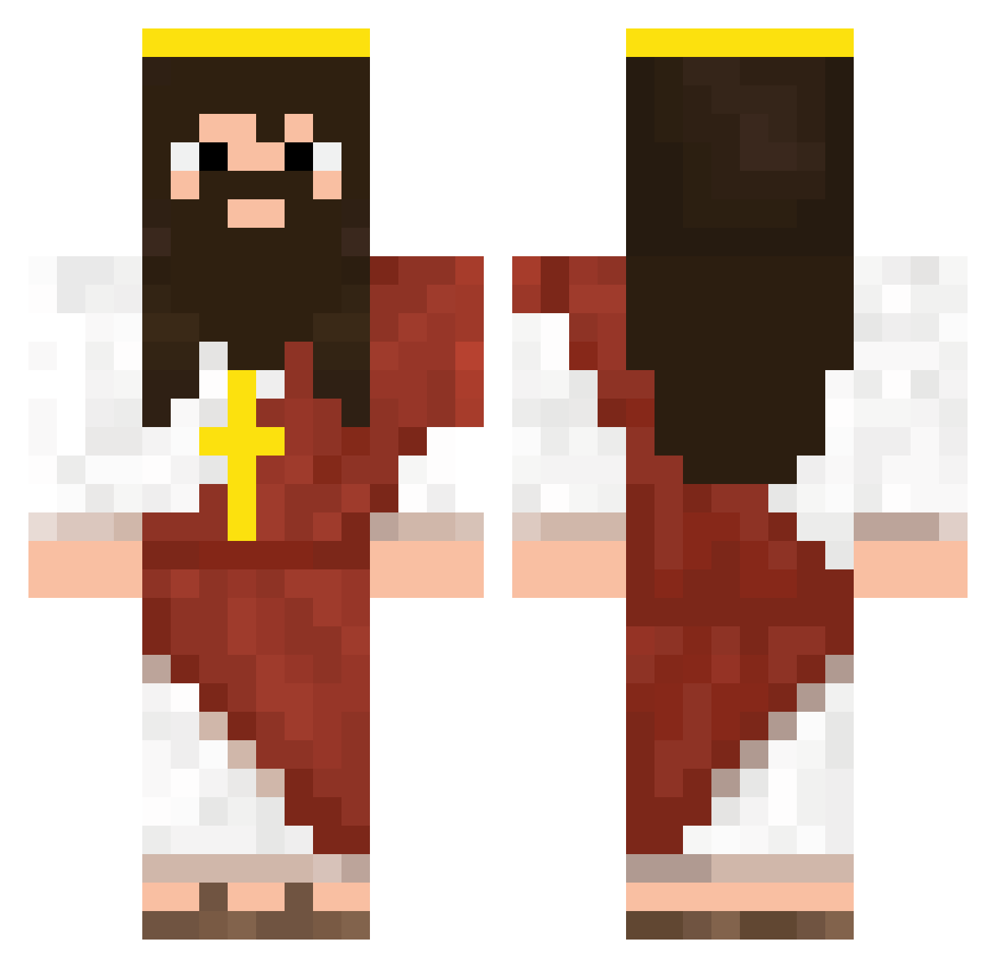 OhMyLordJesus Minecraft skin, front and back view