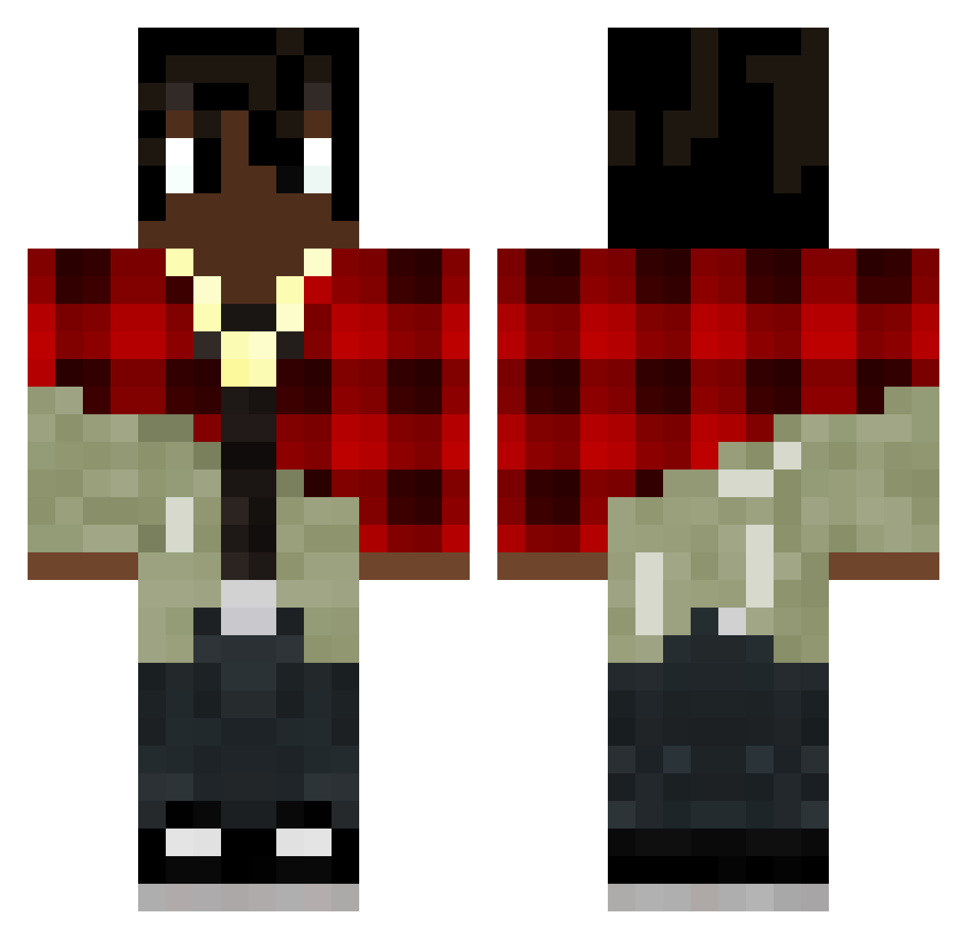 TheForeverStory Minecraft skin, front and back view
