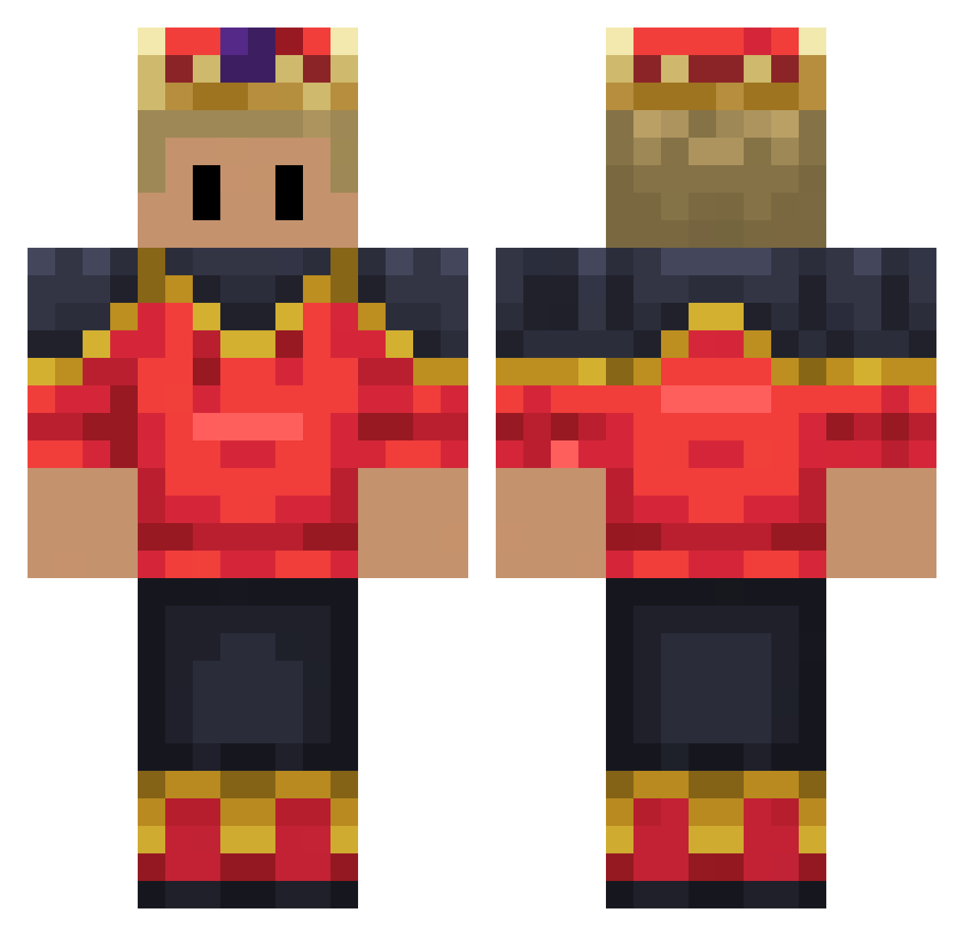 Lugs Minecraft skin, front and back view