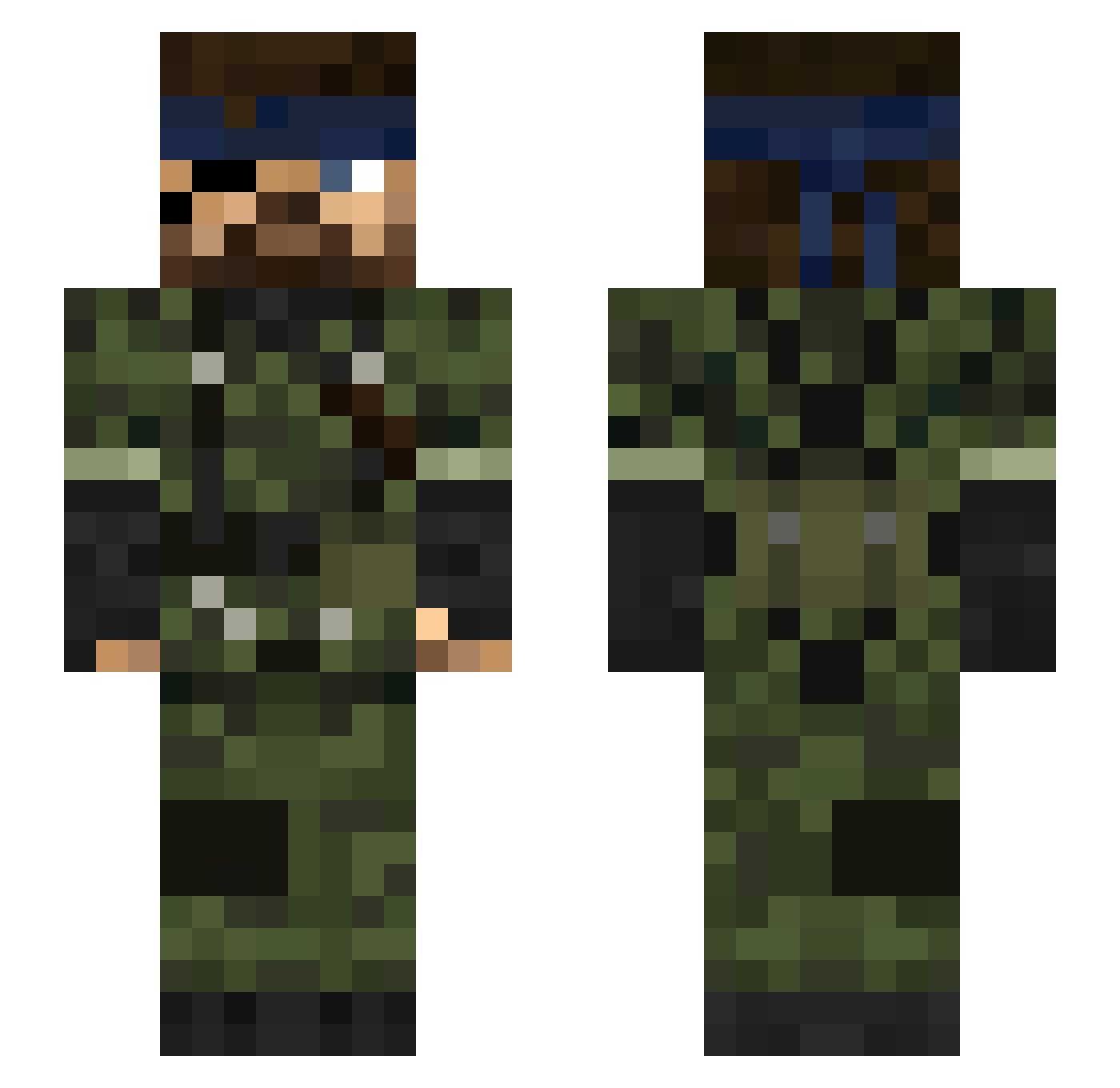 Pinhao0 Minecraft skin, front and back view