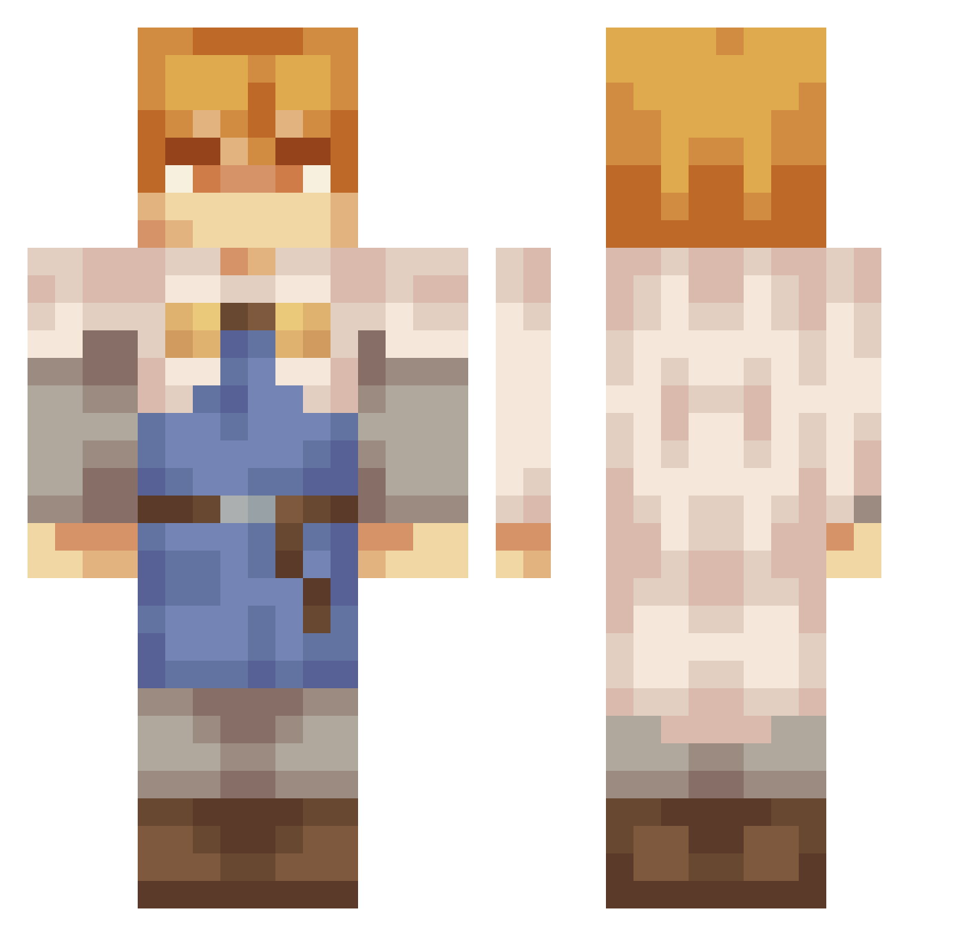 OctaviusBR Minecraft skin, front and back view