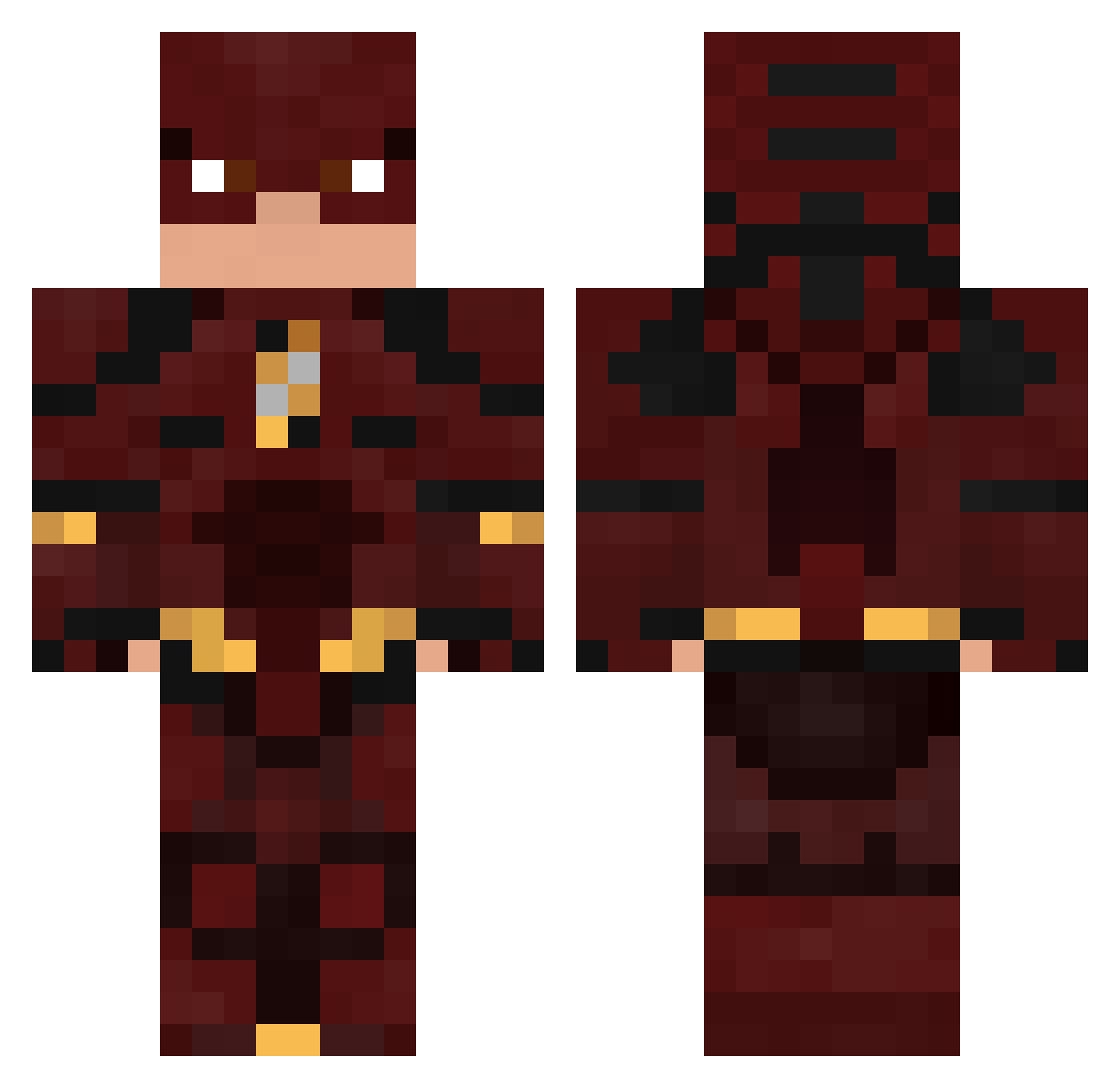 exNCH Minecraft skin, front and back view