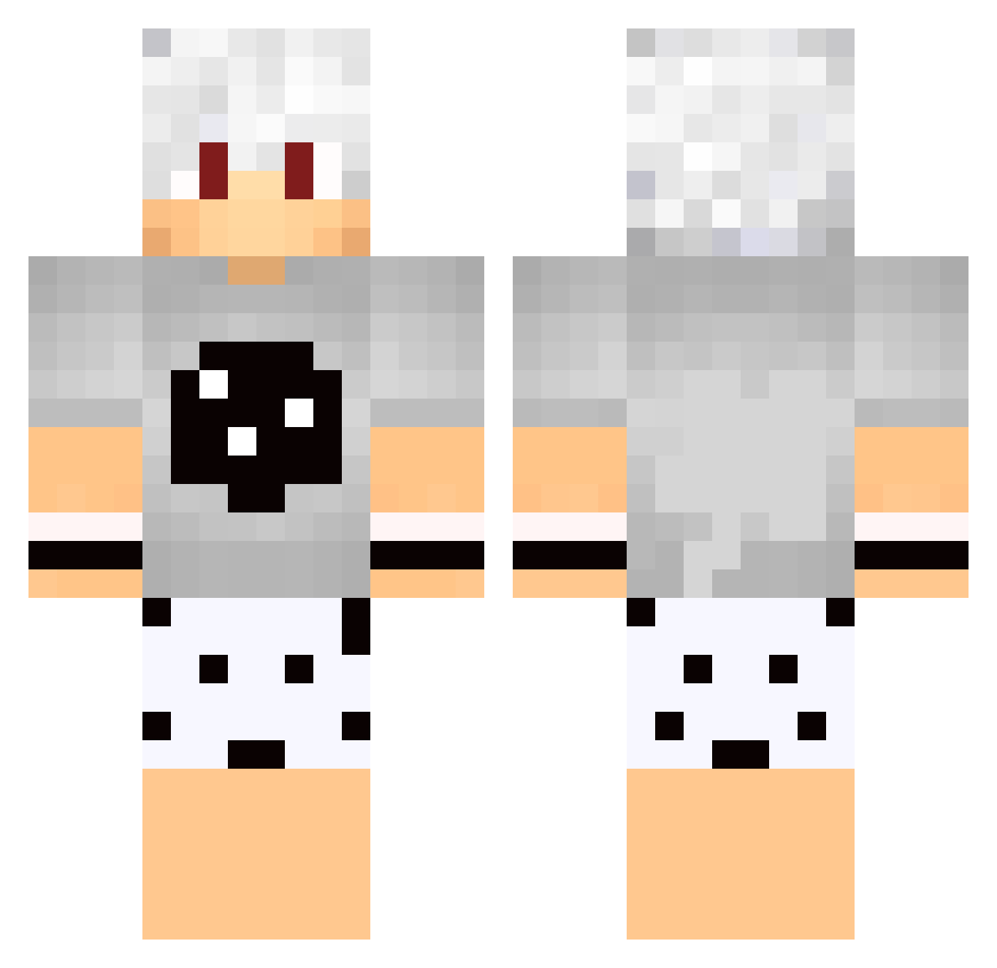 mynameistak3n Minecraft skin, front and back view