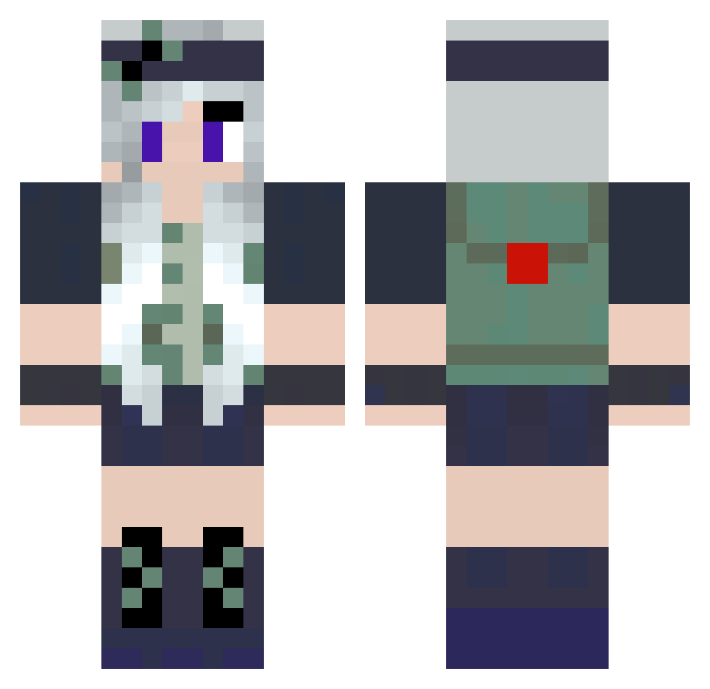 LadyMater Minecraft skin, front and back view