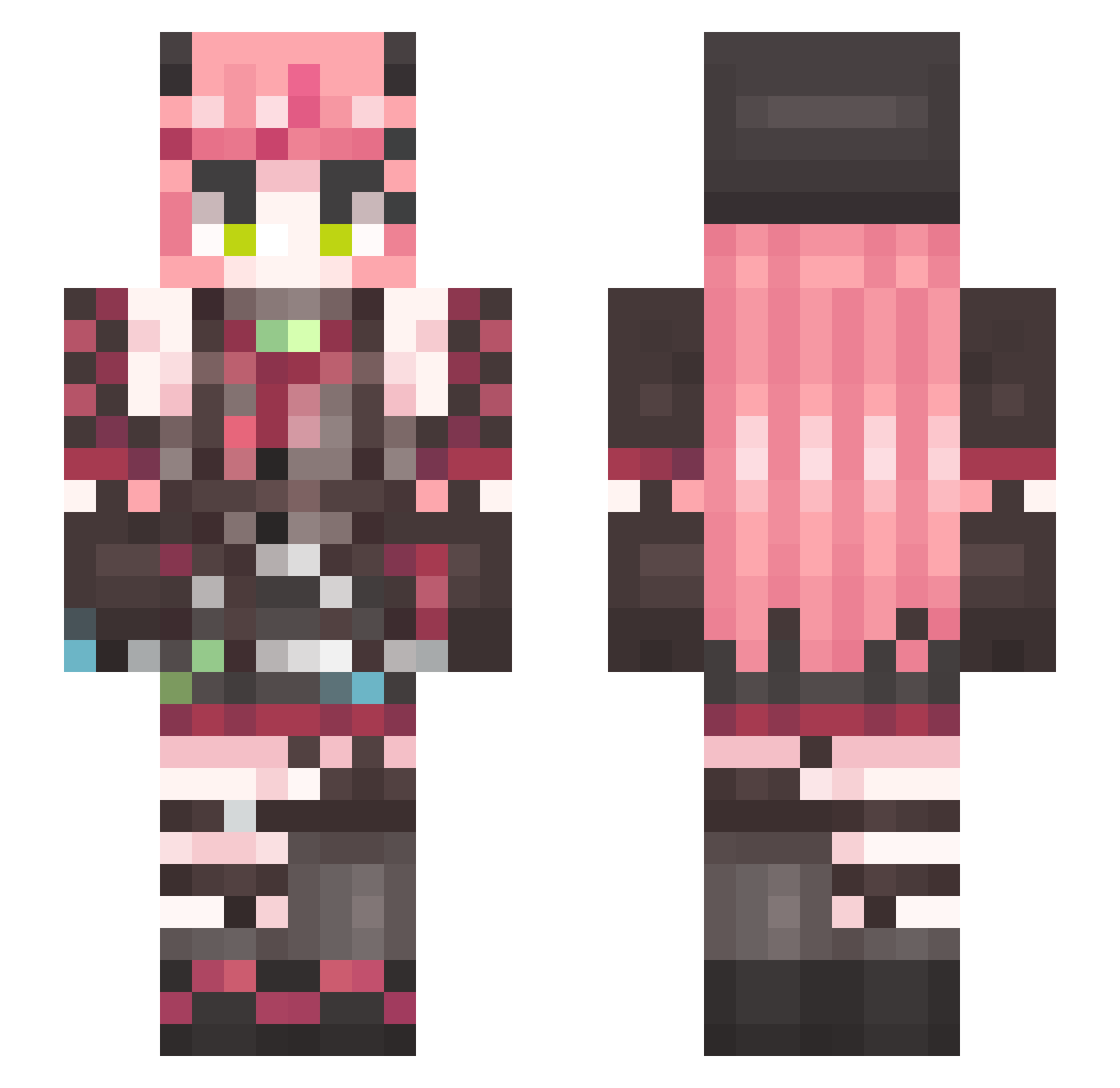 Solanst Minecraft skin, front and back view