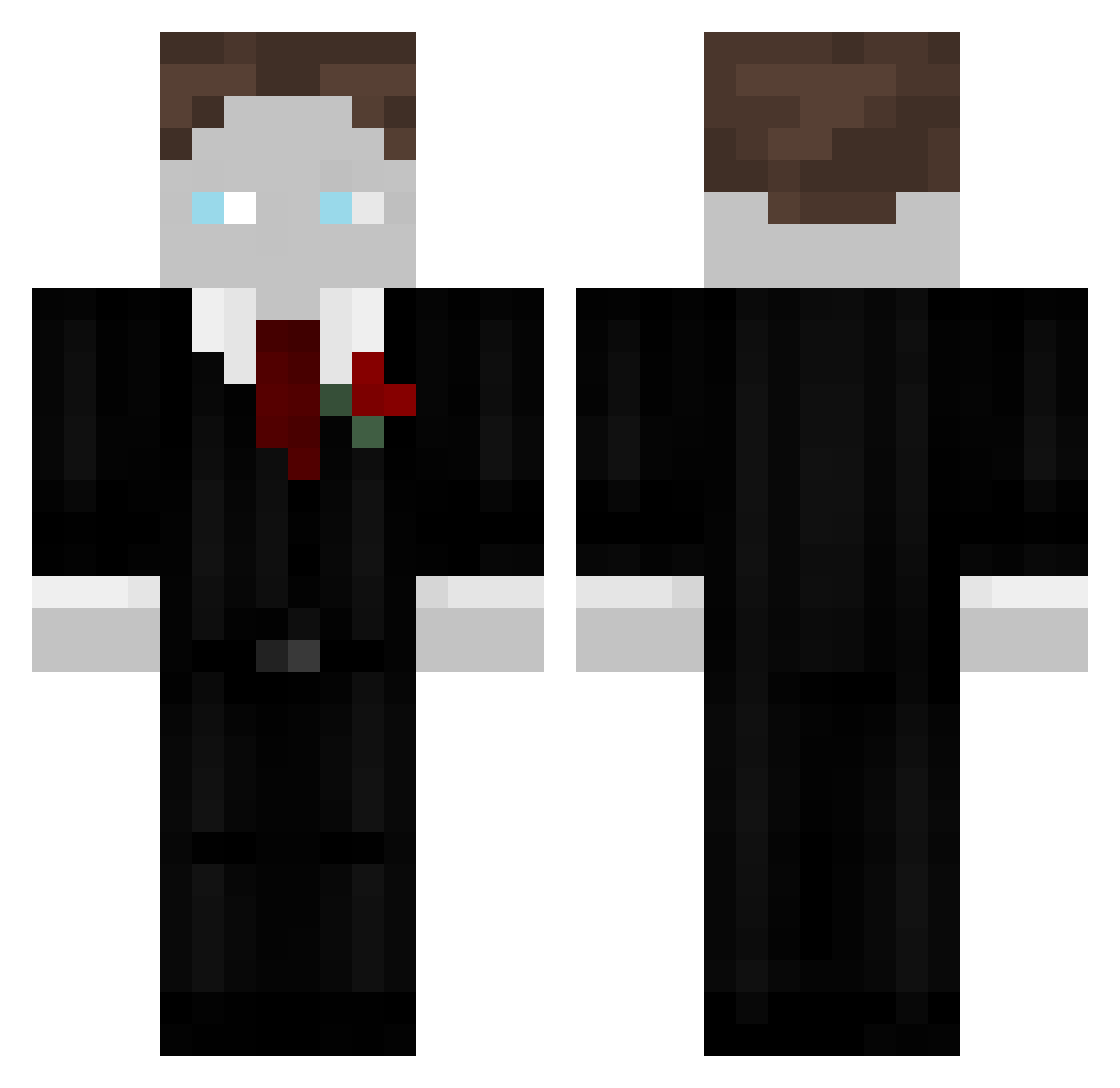 TrisLP Minecraft skin, front and back view