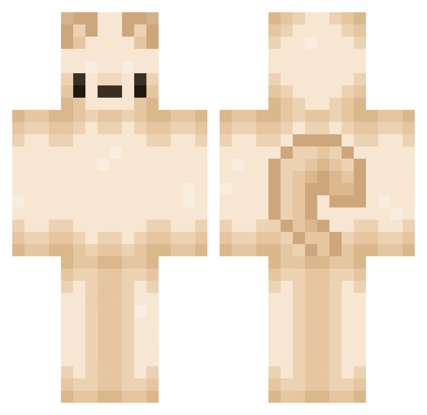 EnderPiper Minecraft skin, front and back view