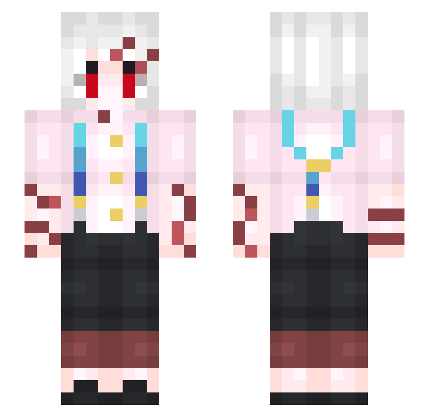 Paau_ Minecraft skin, front and back view