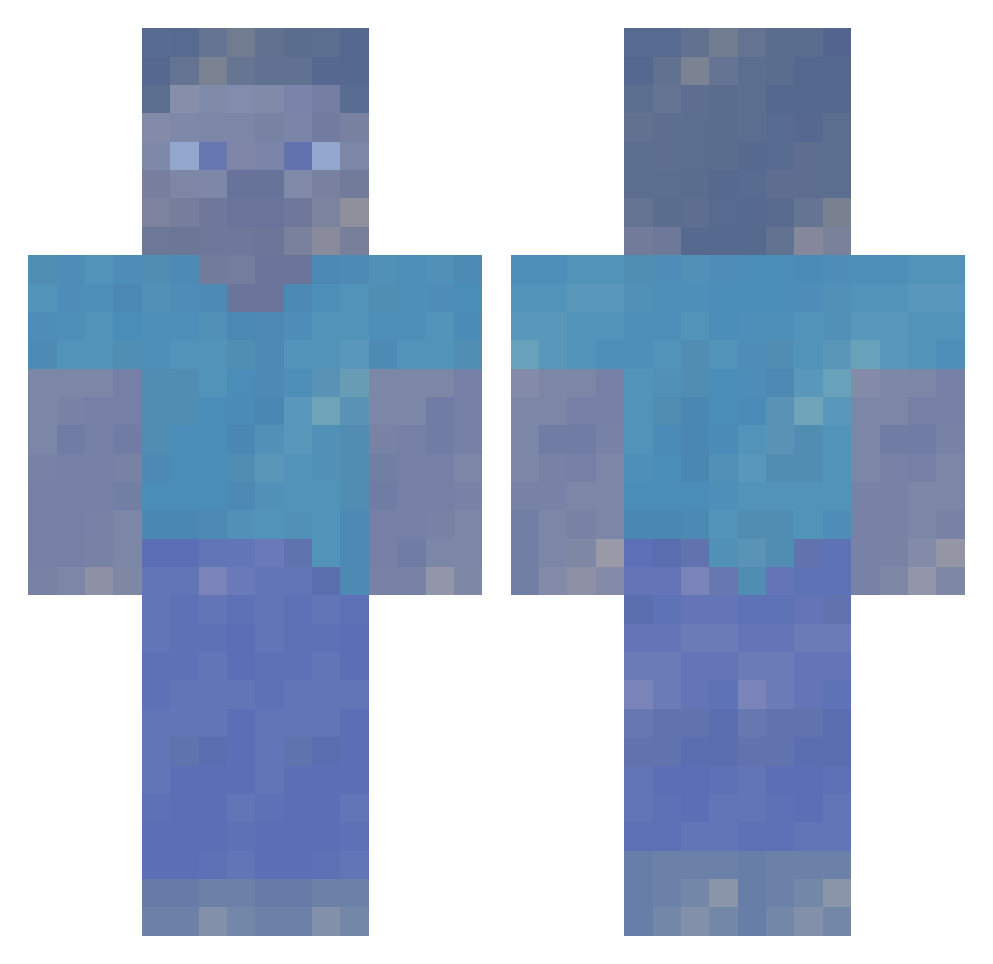 backshotdxmon Minecraft skin, front and back view