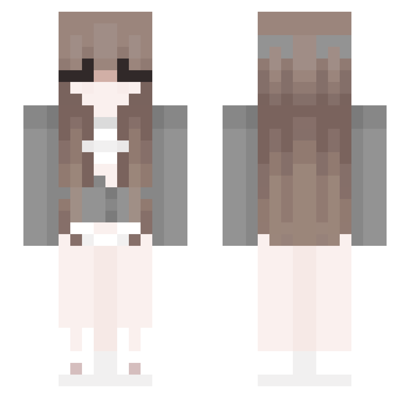 Izumux Minecraft skin, front and back view