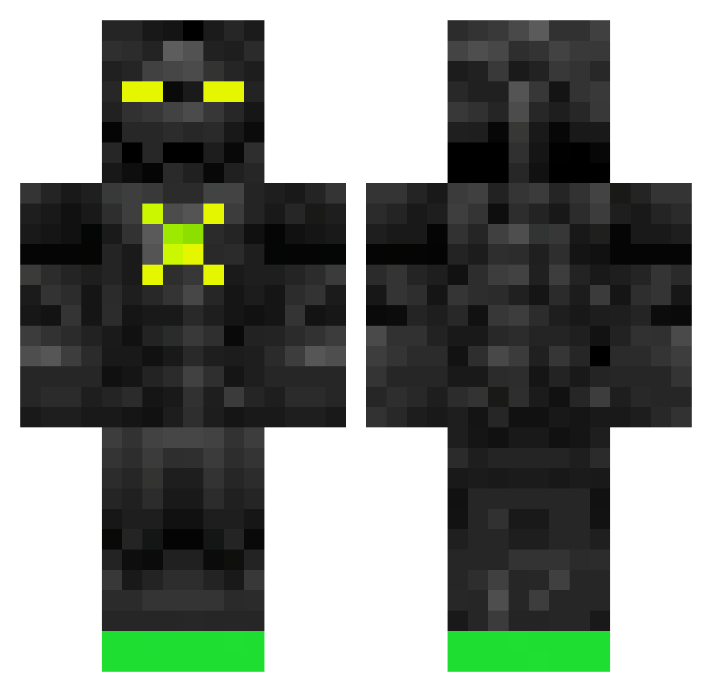 bin79100 Minecraft skin, front and back view