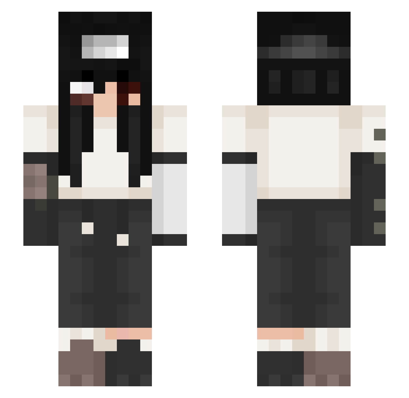 Tooyota Minecraft skin, front and back view