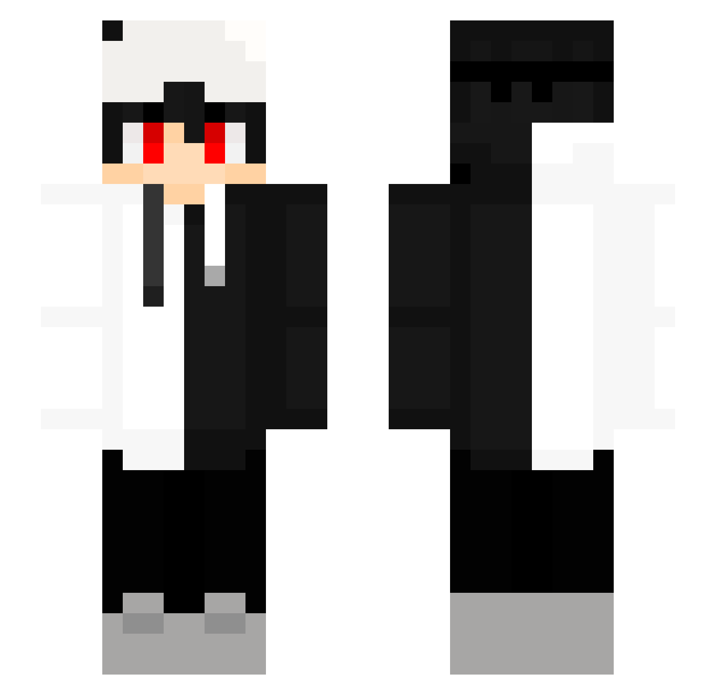 pistol_villain Minecraft skin, front and back view