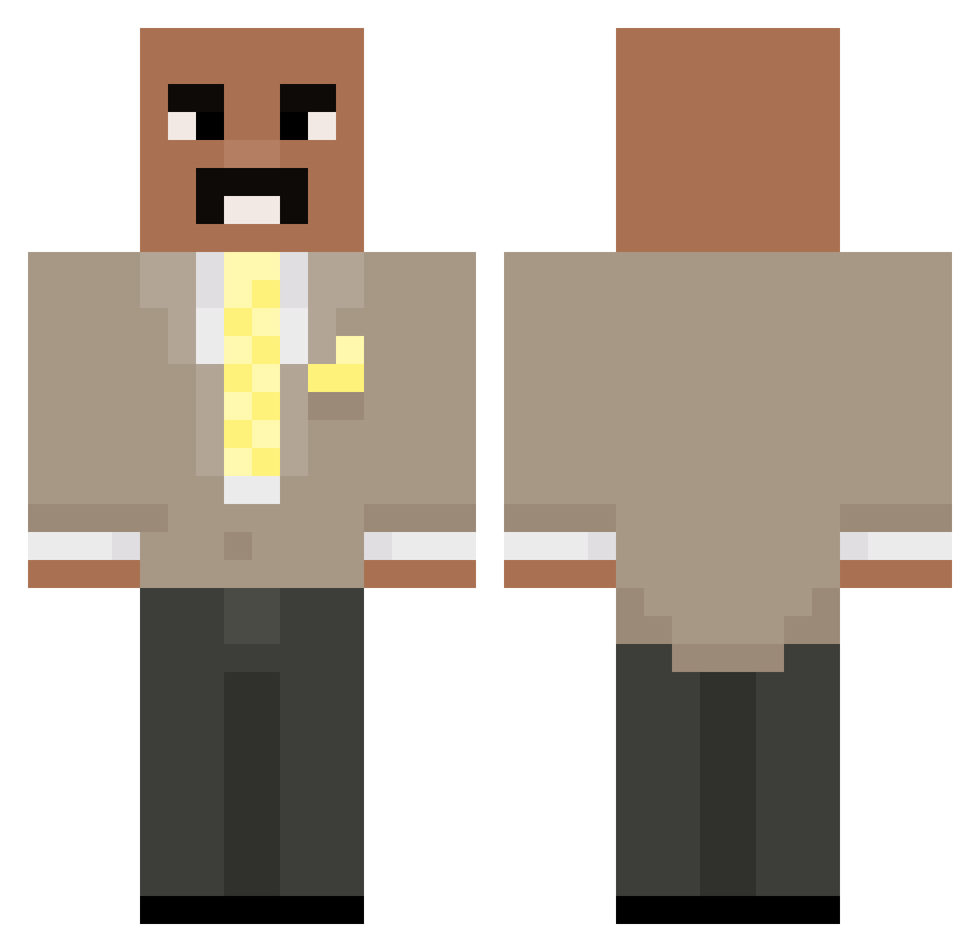 Makitine Minecraft skin, front and back view