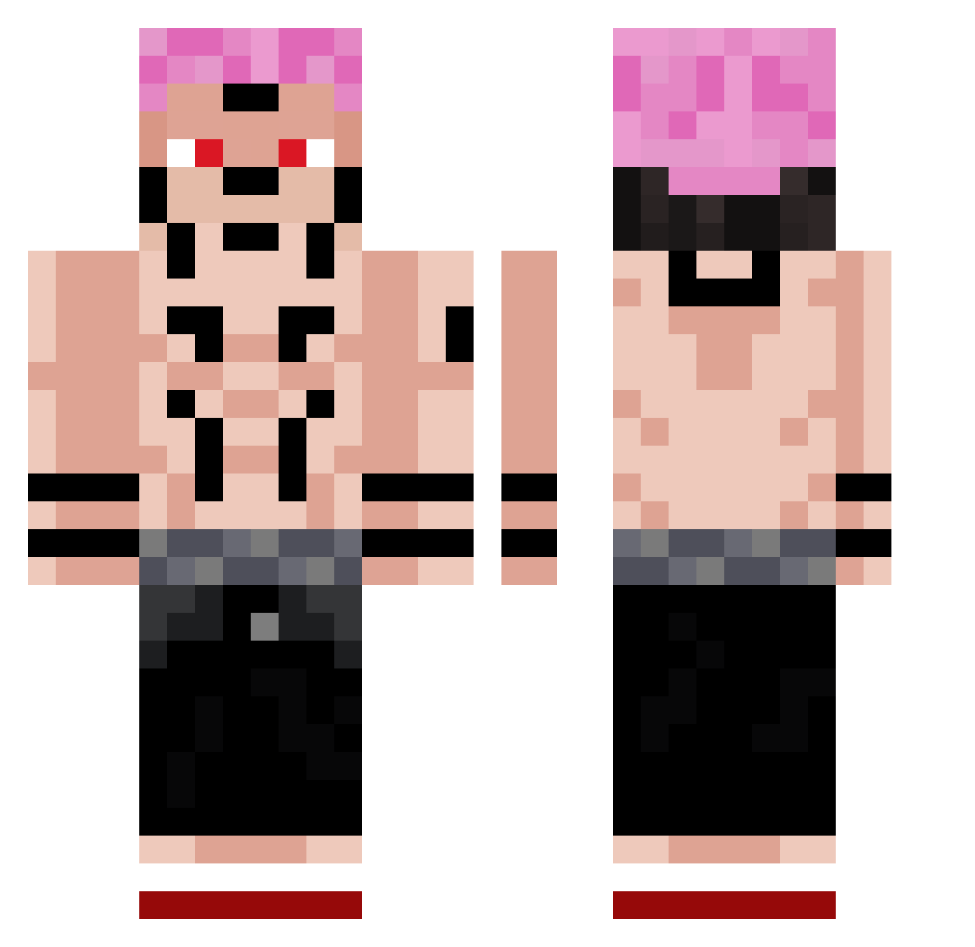 cursedrony Minecraft skin, front and back view