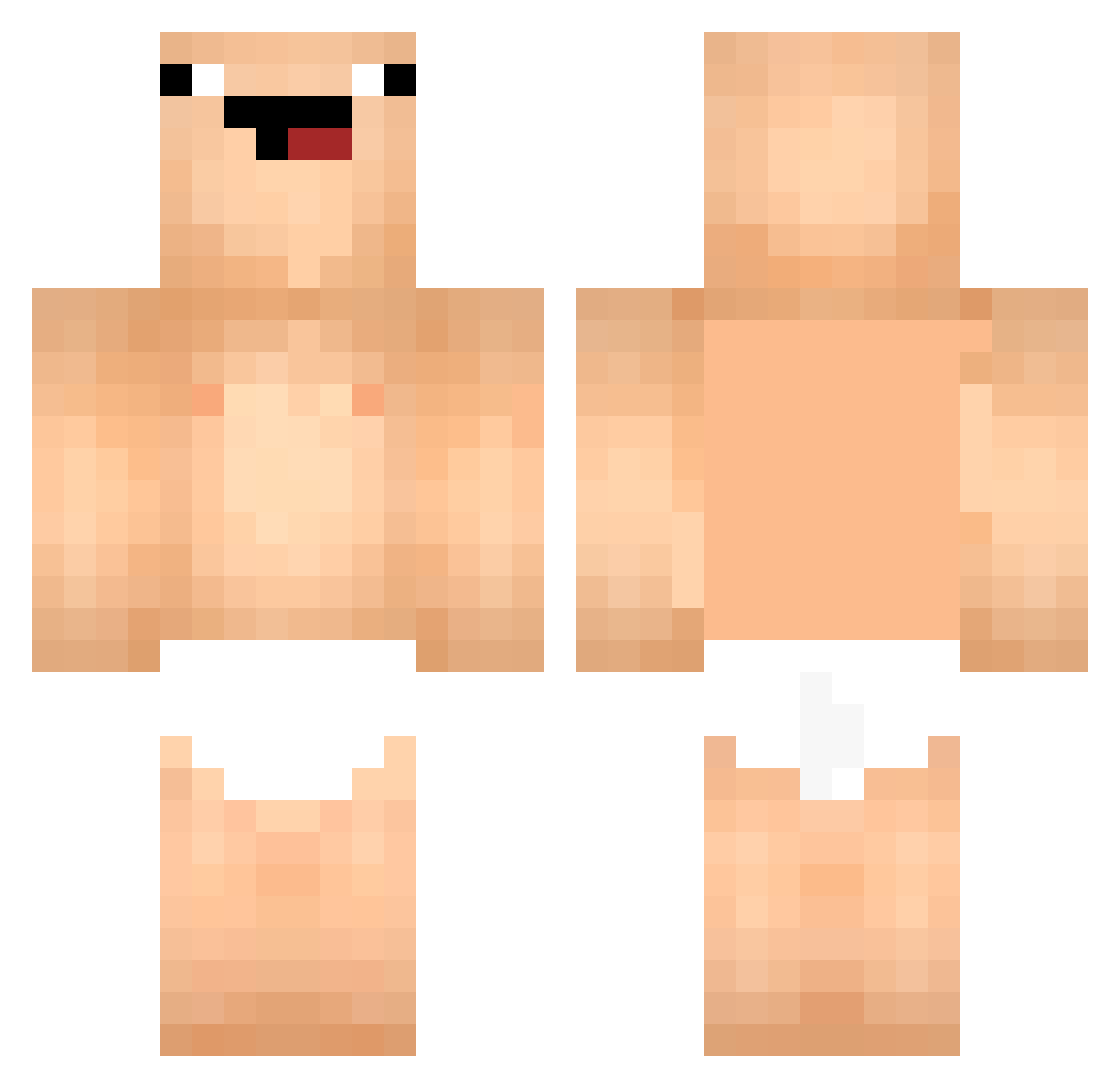 JuanDiGames Minecraft skin, front and back view