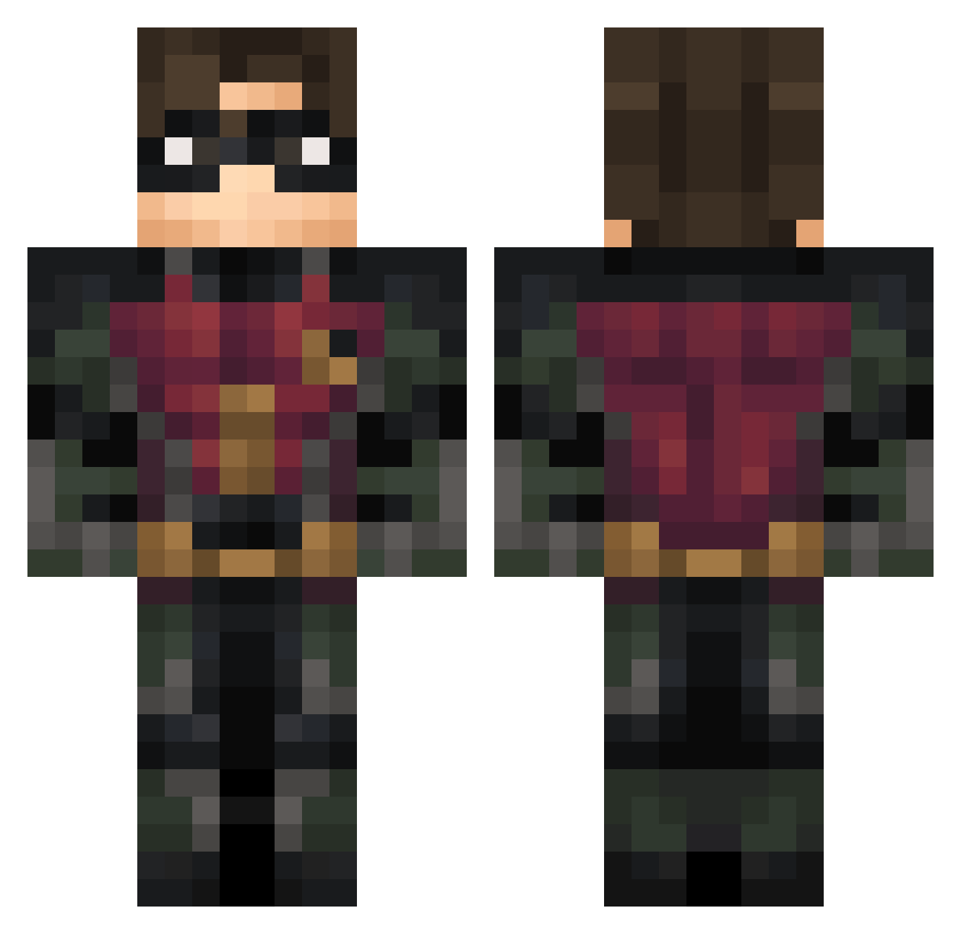 Matkala Minecraft skin, front and back view