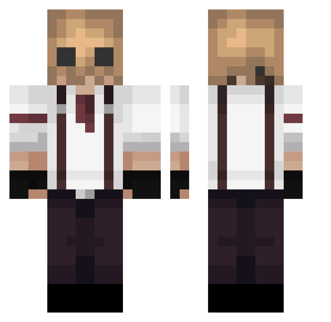 TheePaperBagMan Minecraft skin, front and back view