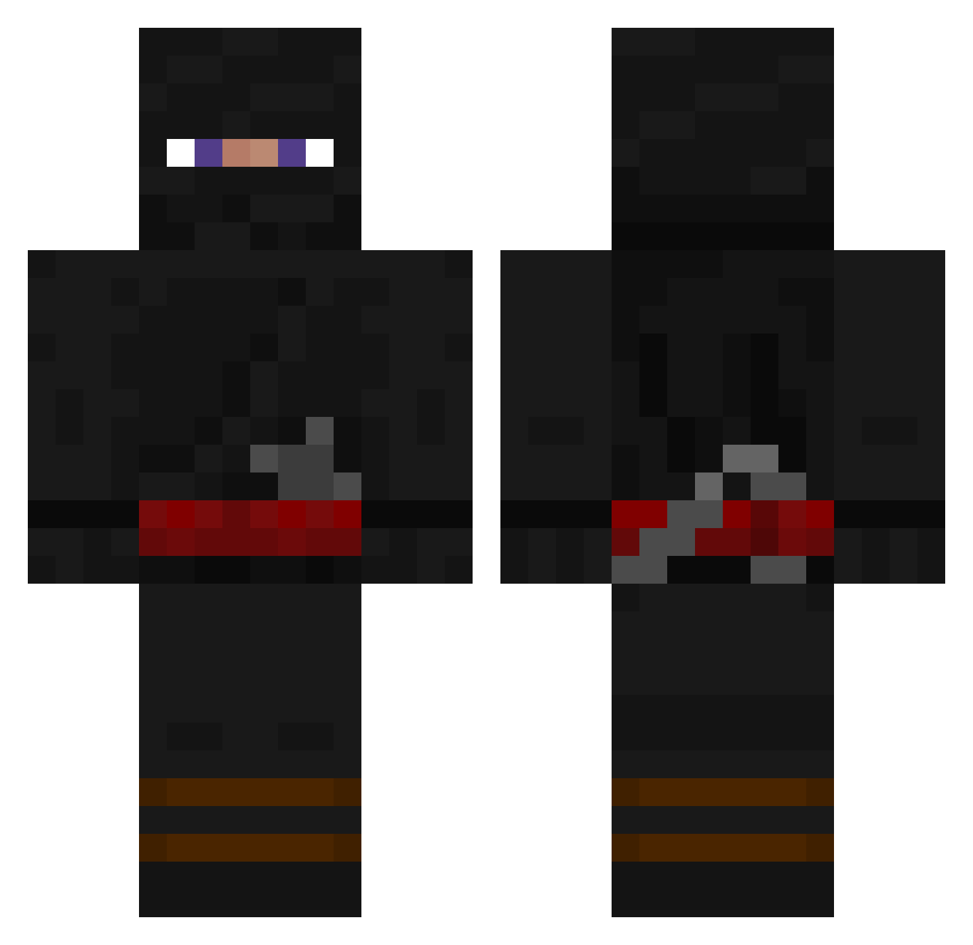 wobster Minecraft skin, front and back view