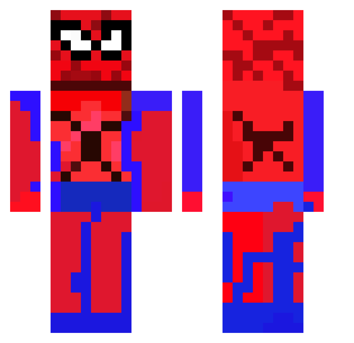 SpiffyGamezOnMC Minecraft skin, front and back view