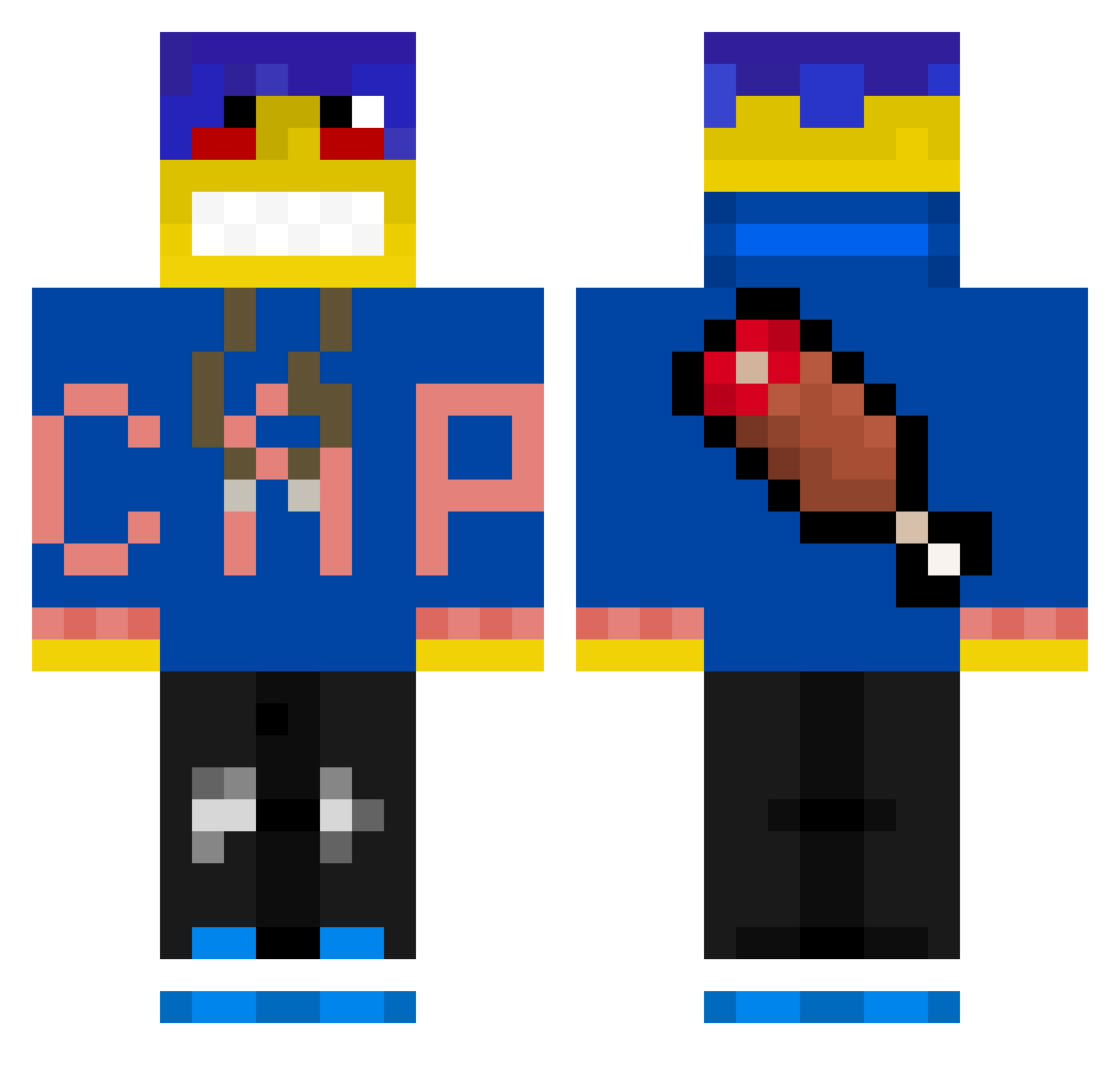 Stale_Biscuit_02 Minecraft skin, front and back view