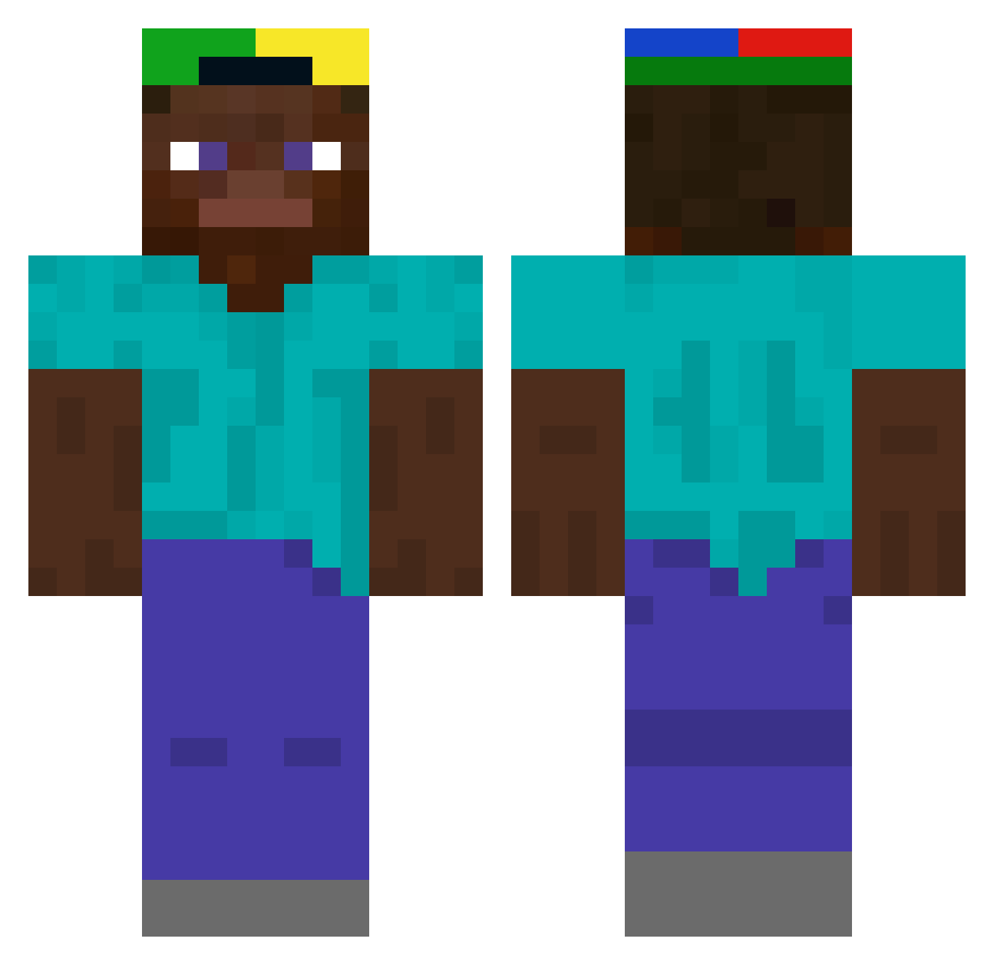 ksizx Minecraft skin, front and back view