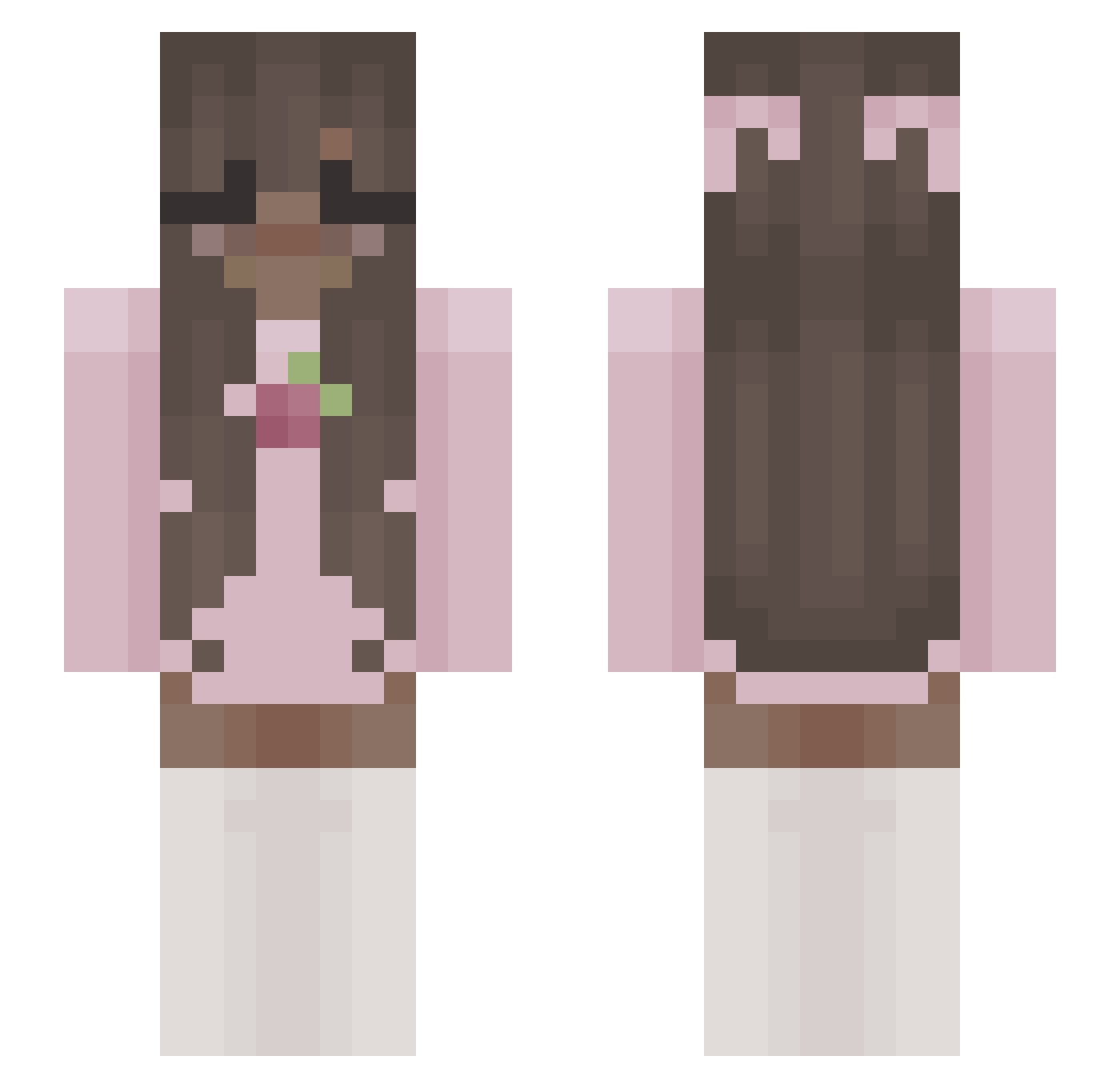 malinaimalina Minecraft skin, front and back view