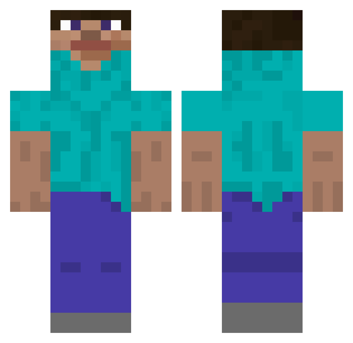 santasrush Minecraft skin, front and back view