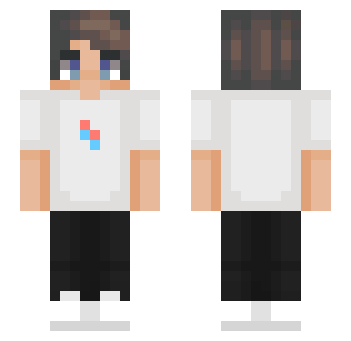 17hr Minecraft skin, front and back view