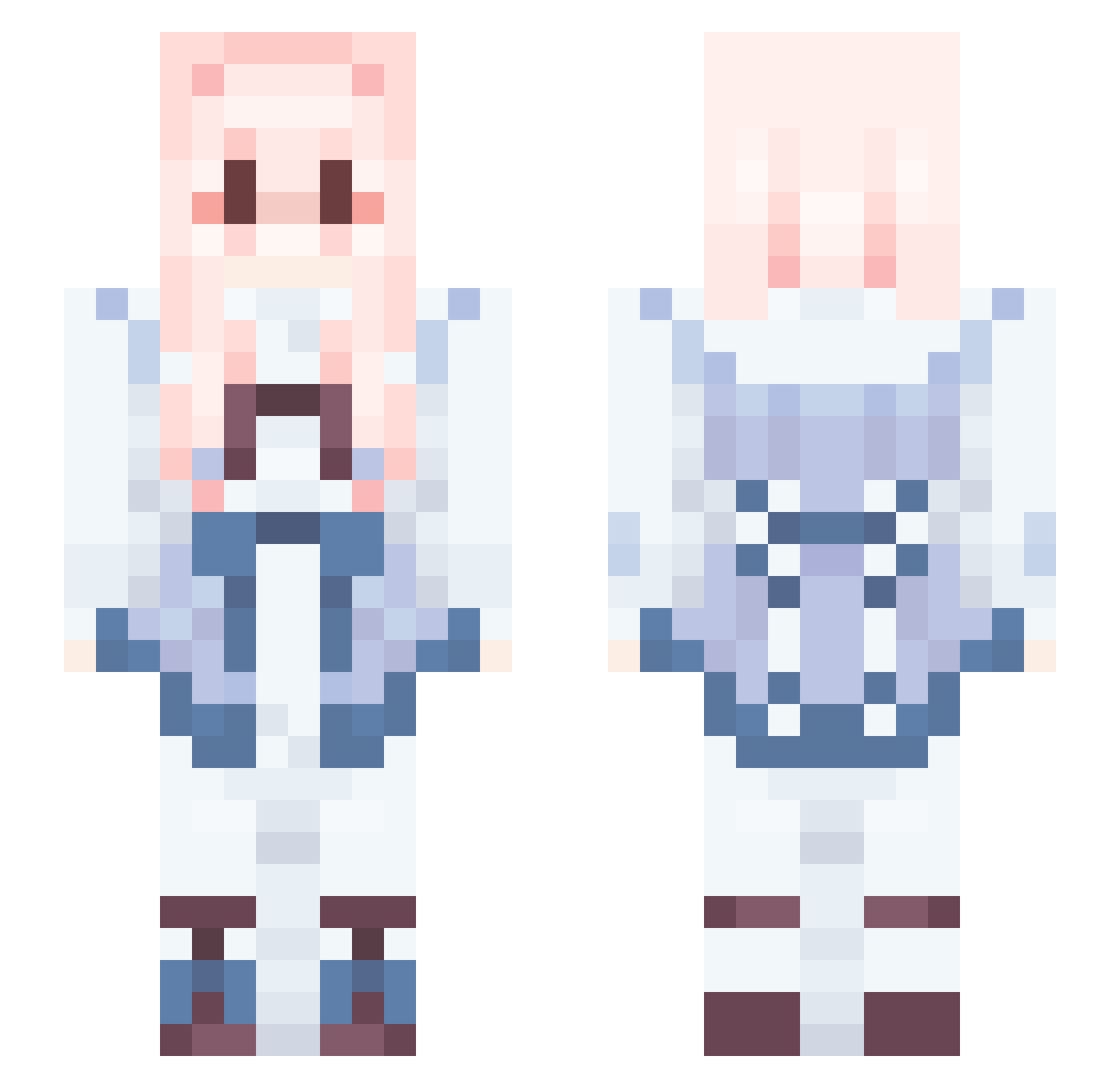 Nightcord_Mizuki Minecraft skin, front and back view