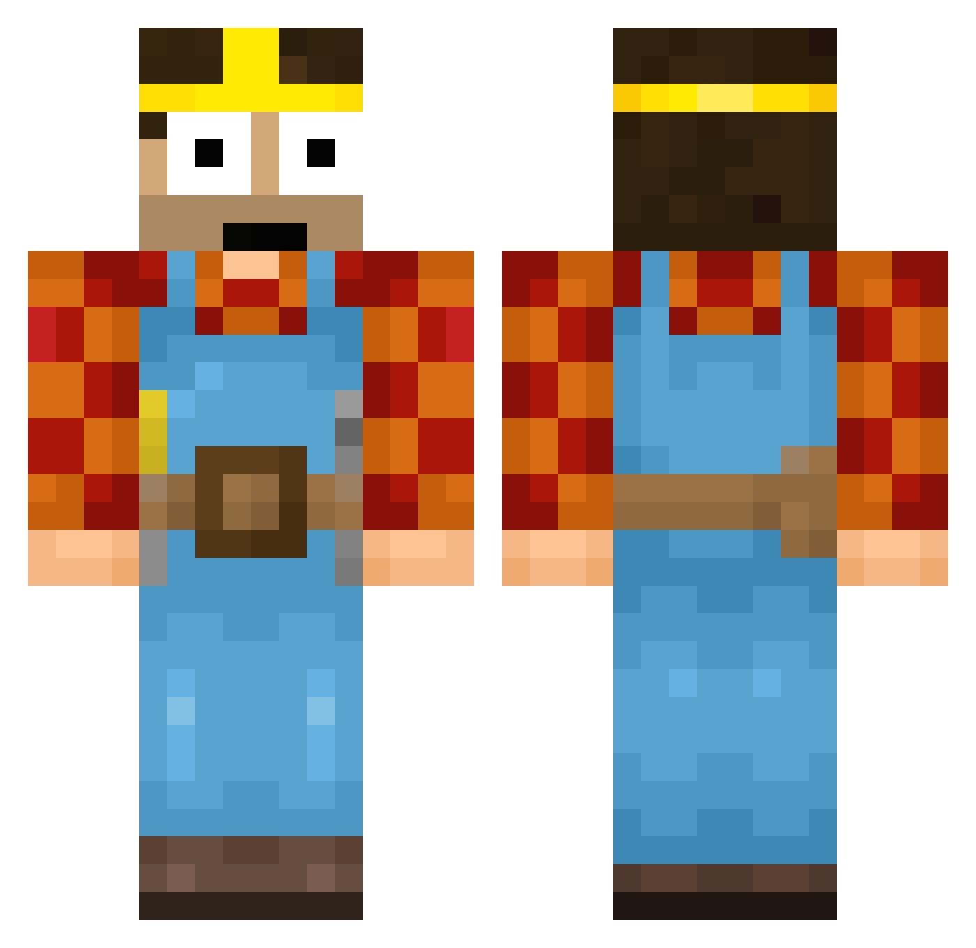 ChikenBaby Minecraft skin, front and back view
