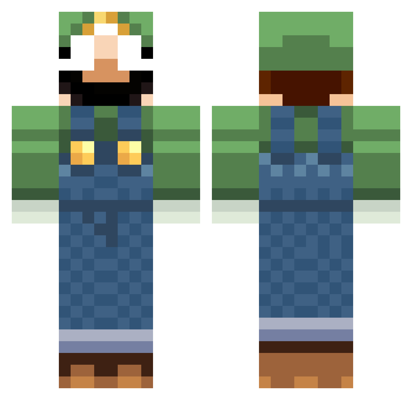 Saint_Tommy Minecraft skin, front and back view