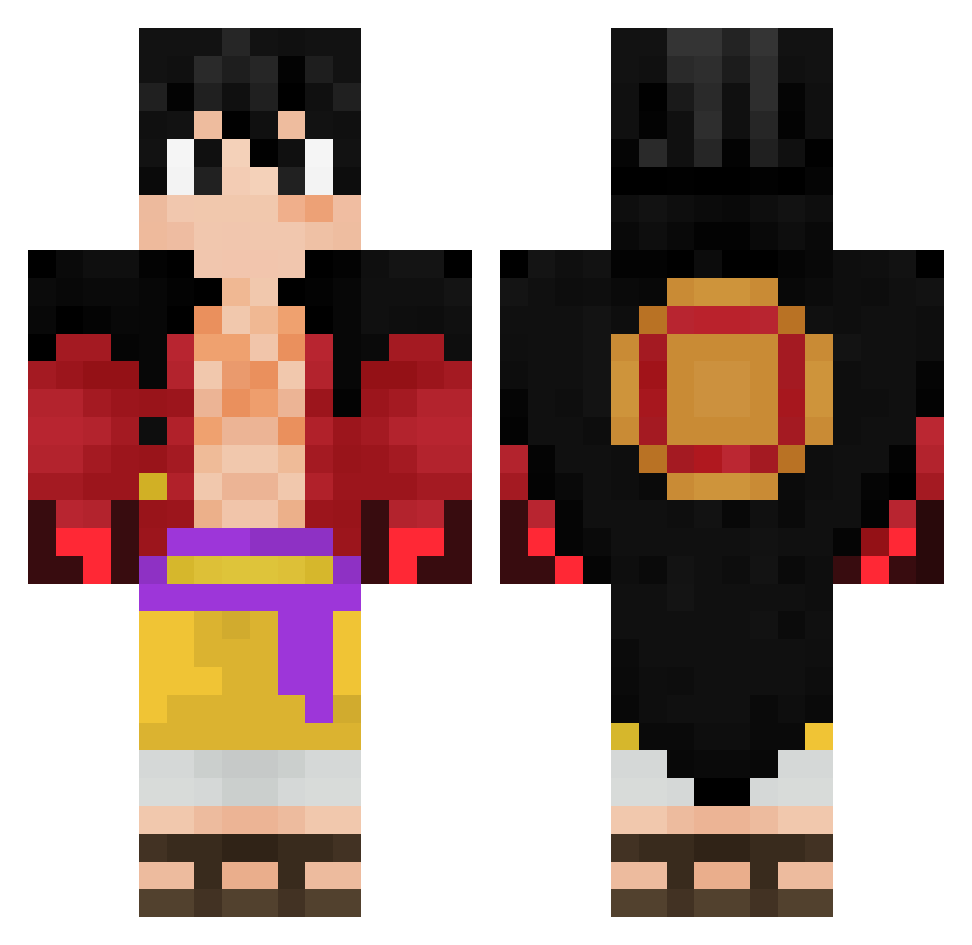 tio_kirito Minecraft skin, front and back view