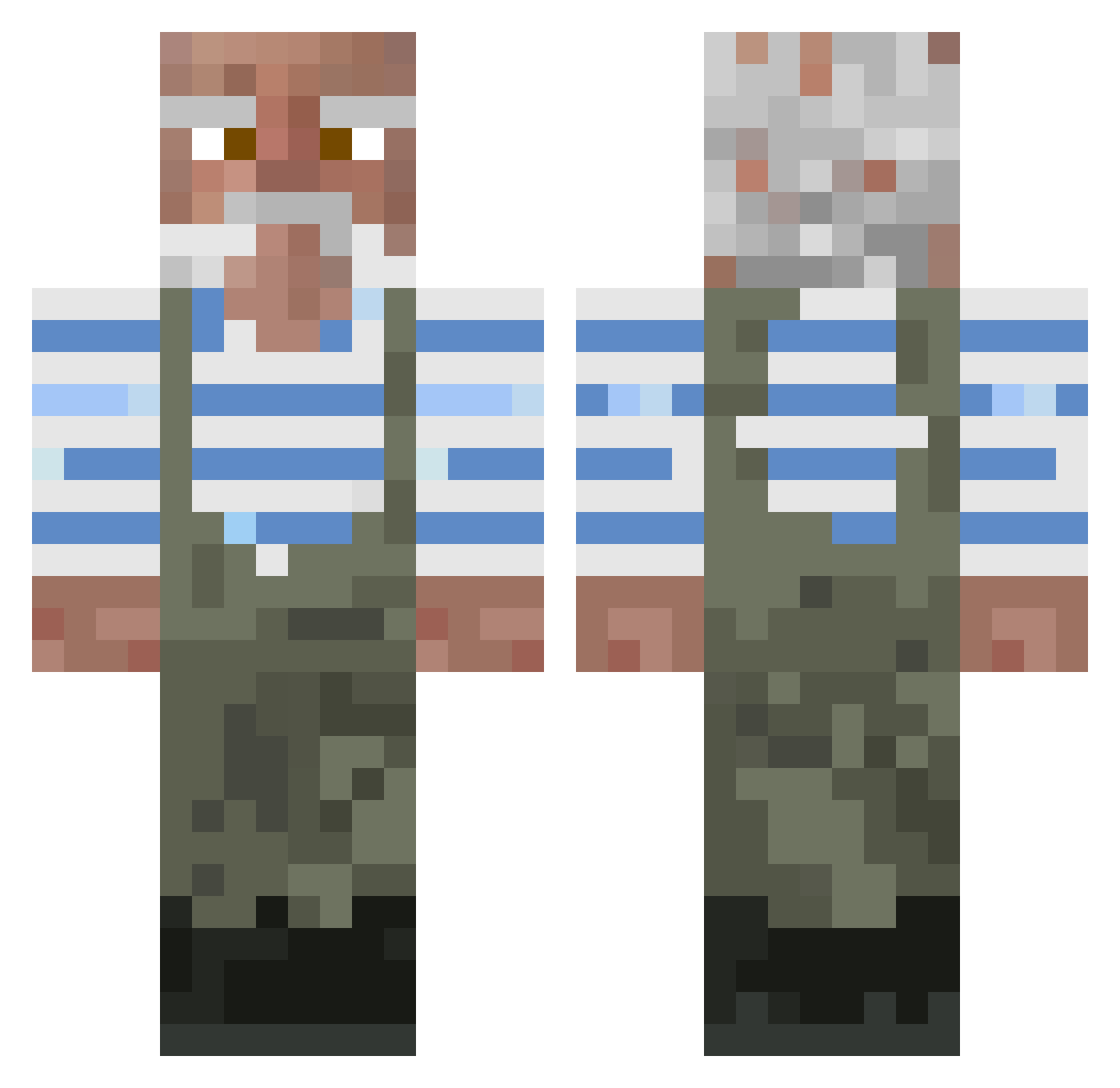 YourAnimeEyes Minecraft skin, front and back view
