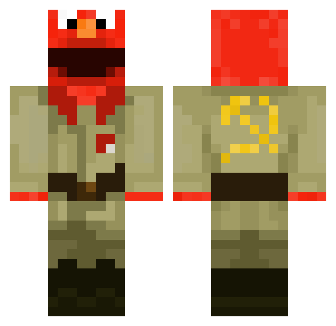 Elviror Minecraft skin, front and back view