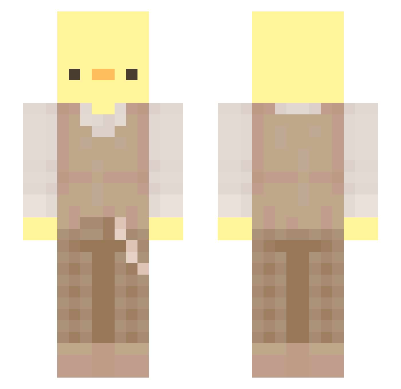 ruubl Minecraft skin, front and back view