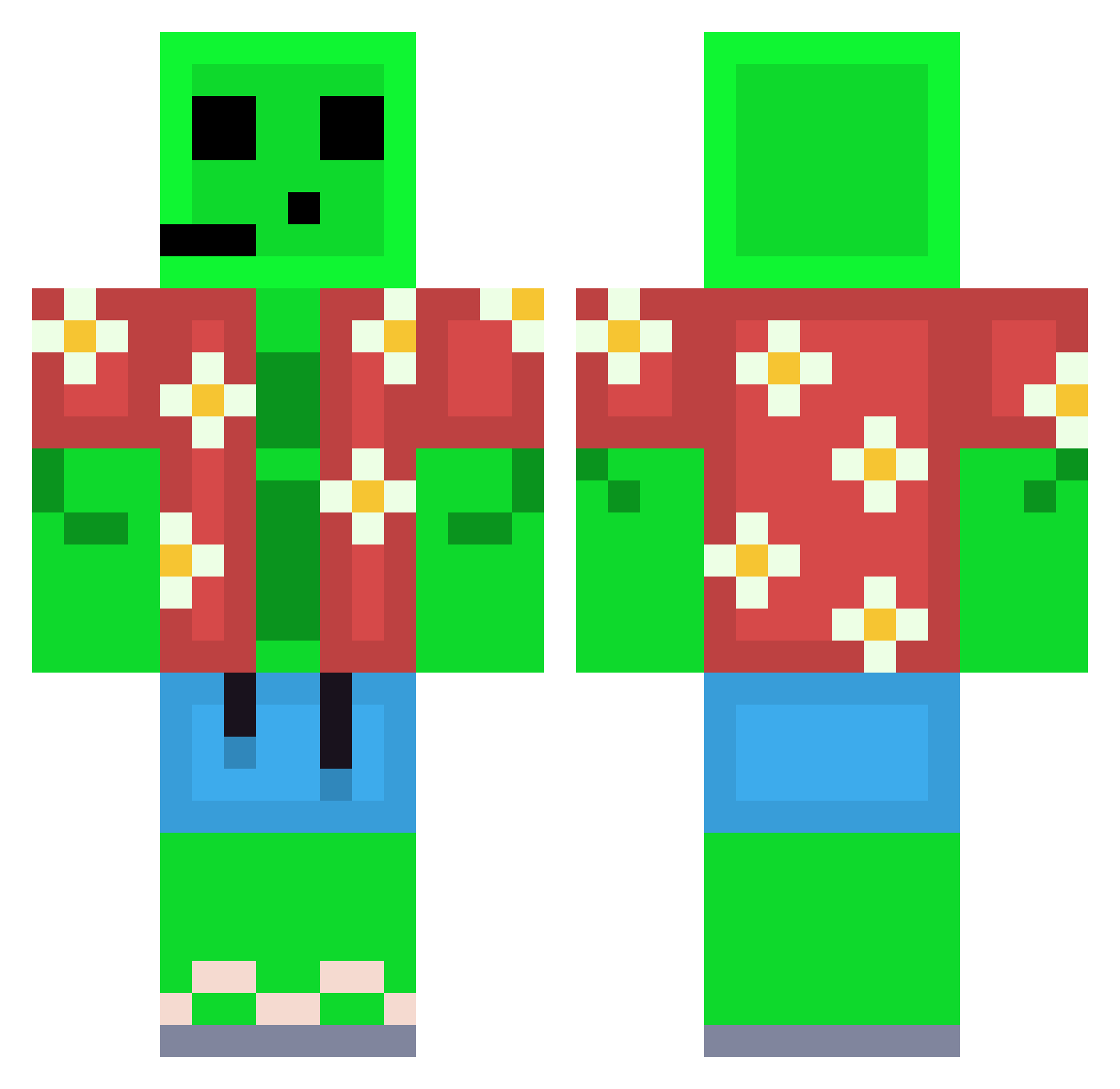 SlajmiX Minecraft skin, front and back view