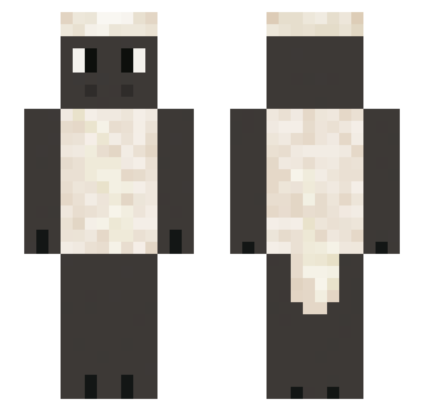 Excalibur_YT Minecraft skin, front and back view