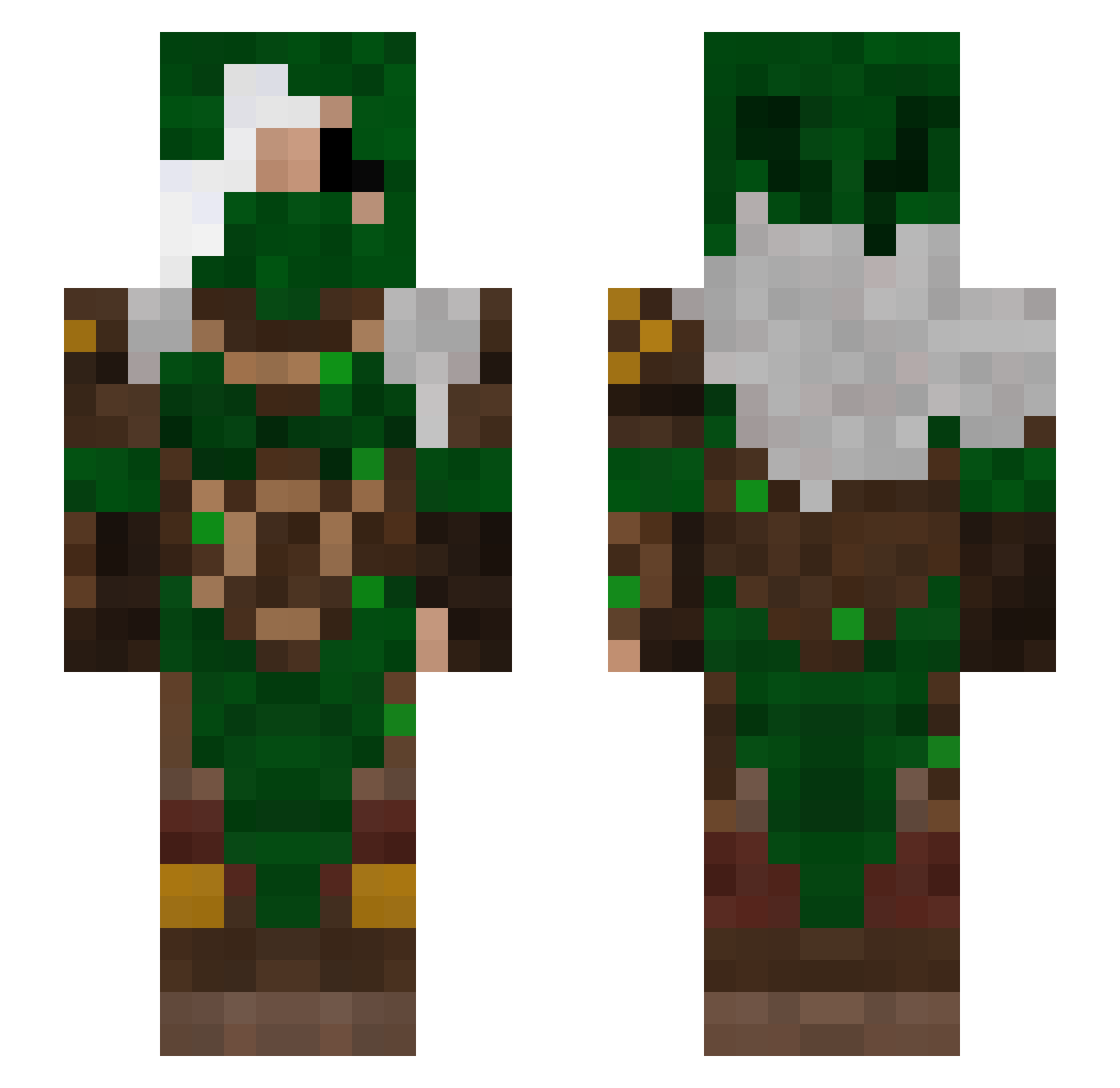 Warp_talon Minecraft skin, front and back view