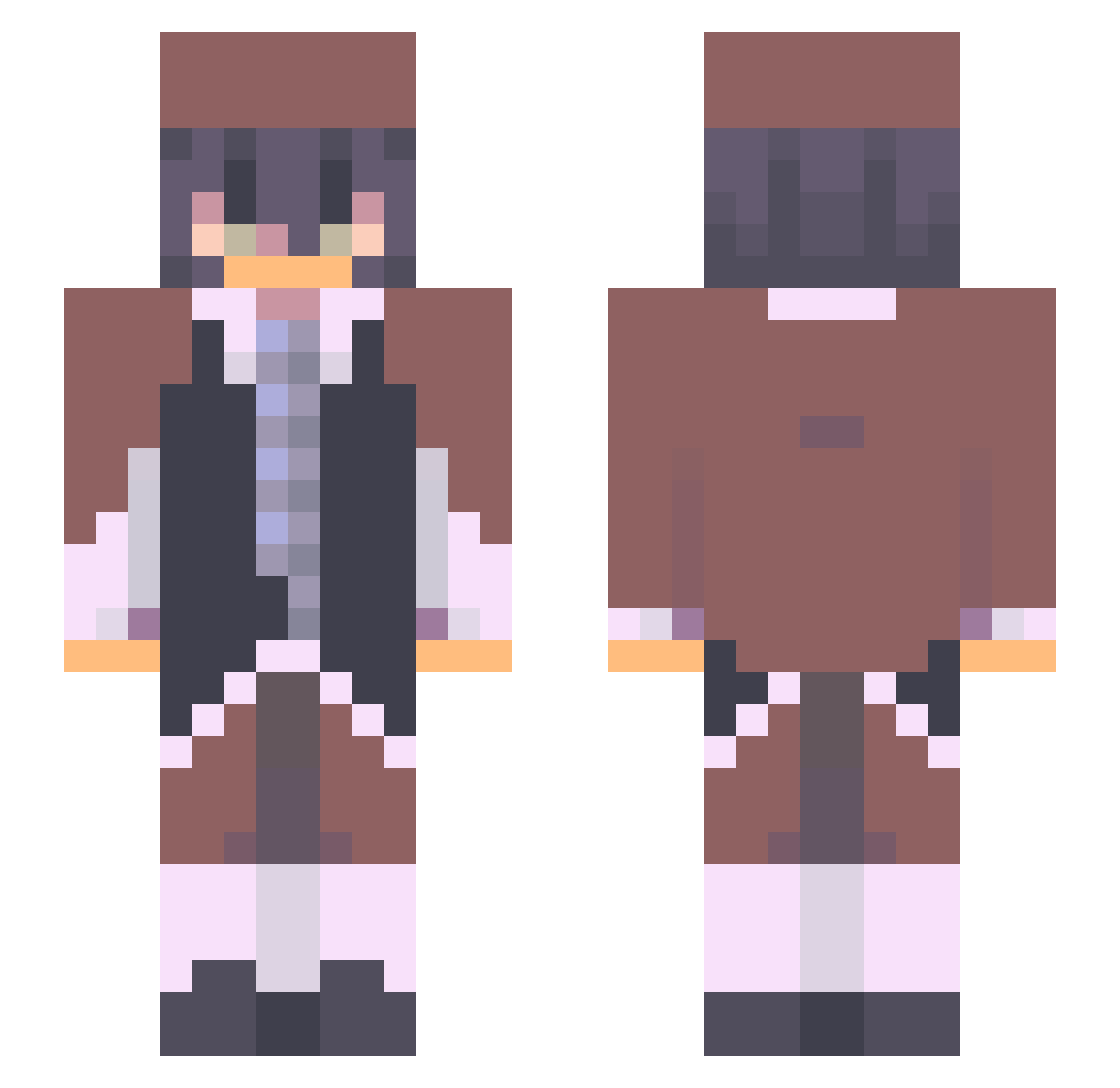 SHARKCLOWNZ Minecraft skin, front and back view