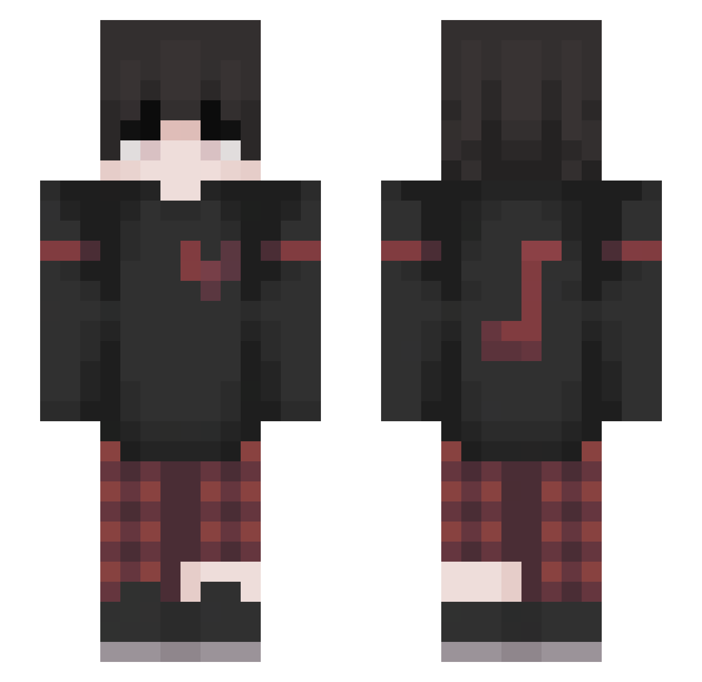 Fxllis Minecraft skin, front and back view